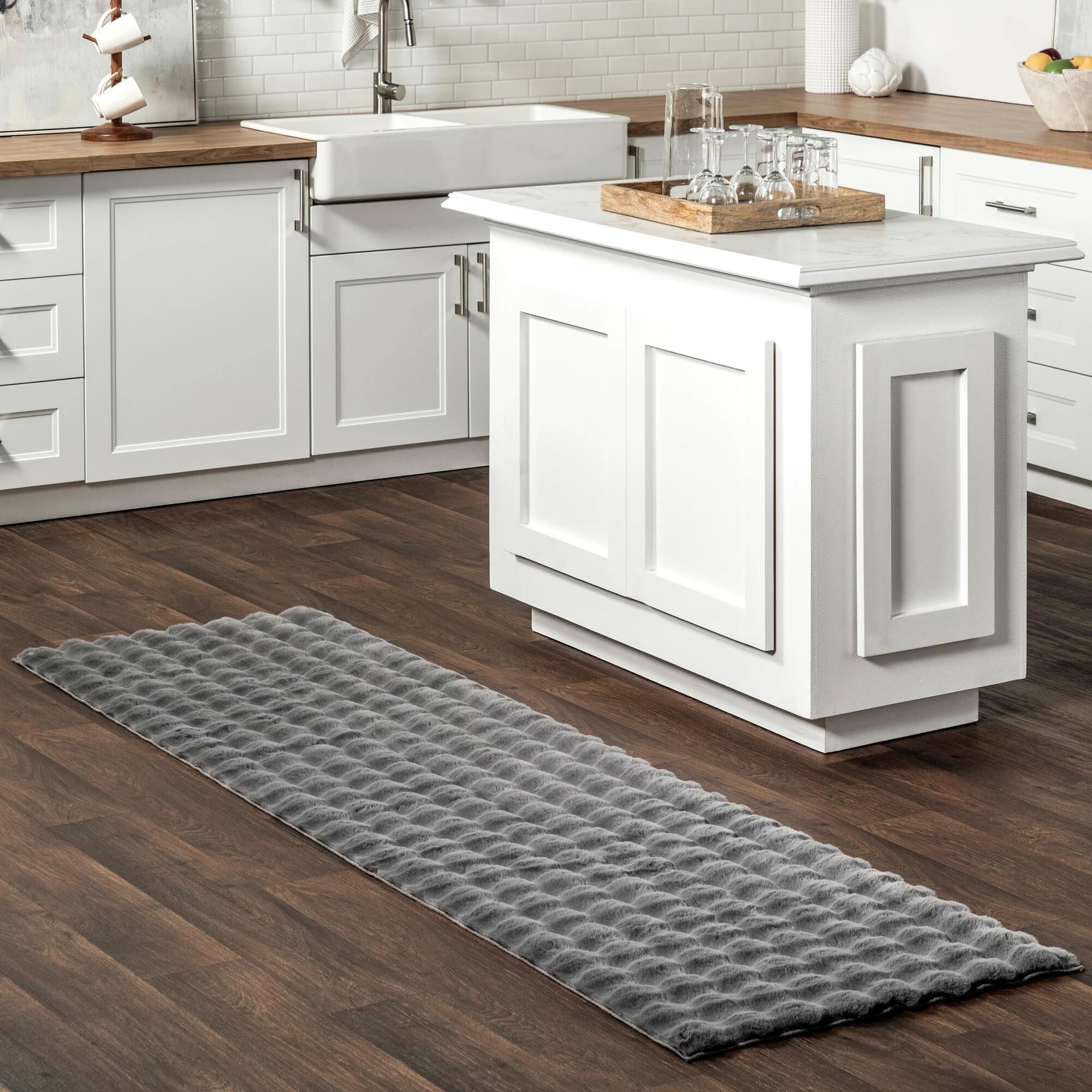 Large View Bubble Plush Washable Rug