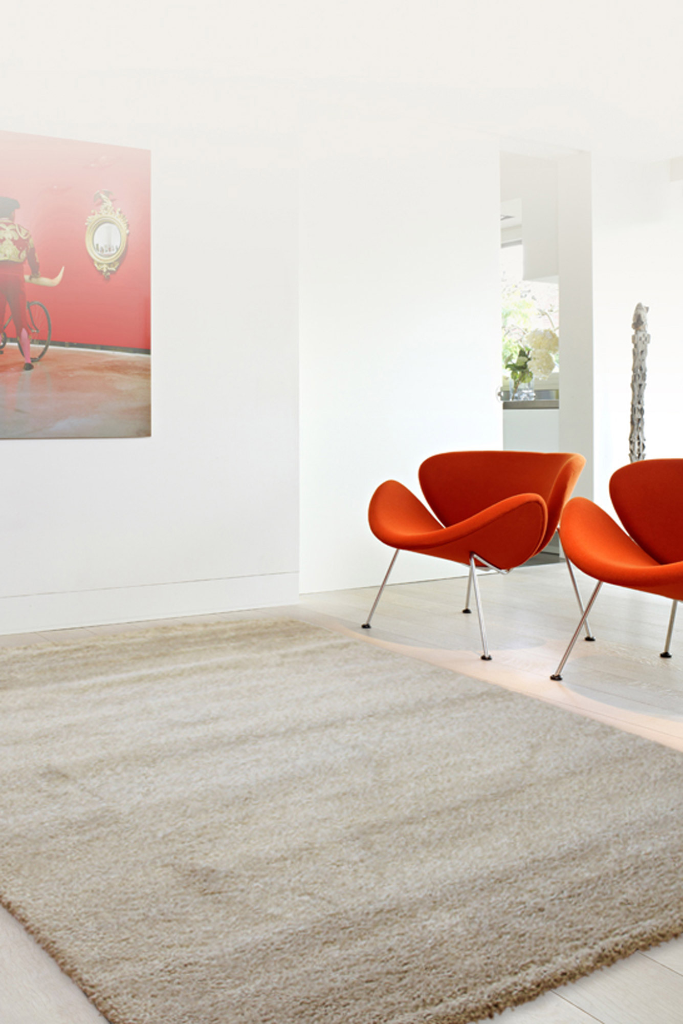 Large View Boston Plain Beige Modern Rug(Size 170 x 120cm)