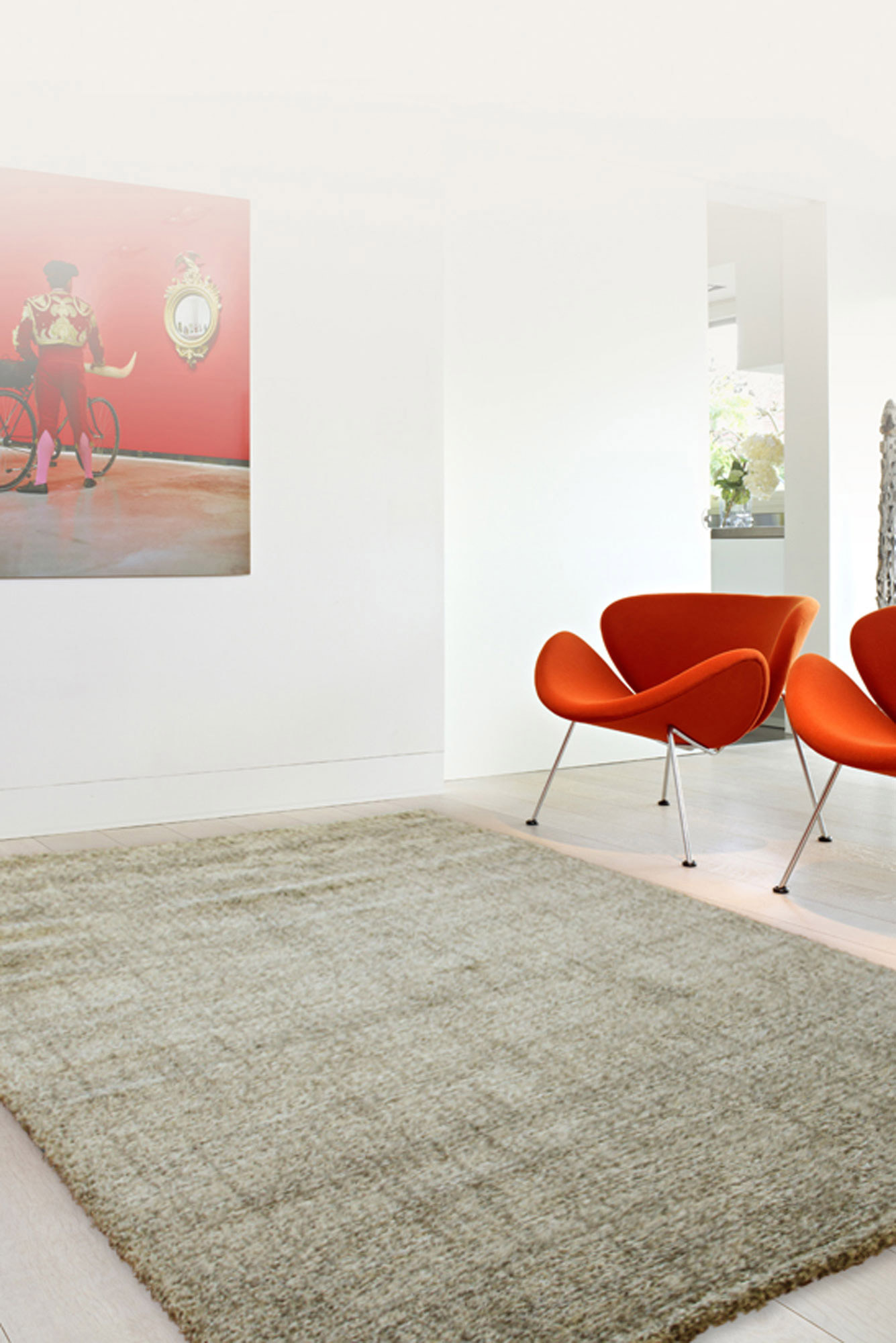 Large View Boston Plain Beige Modern Rug(Size 170 x 120cm)