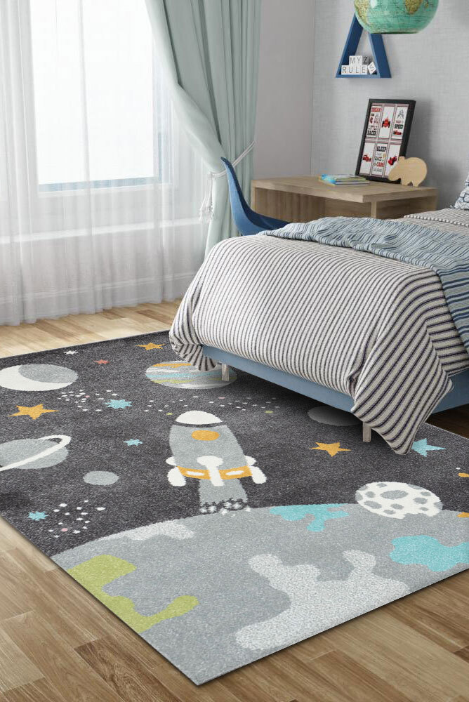 Candy Kids Space Rocket Rug(Size 170 x 120cm)