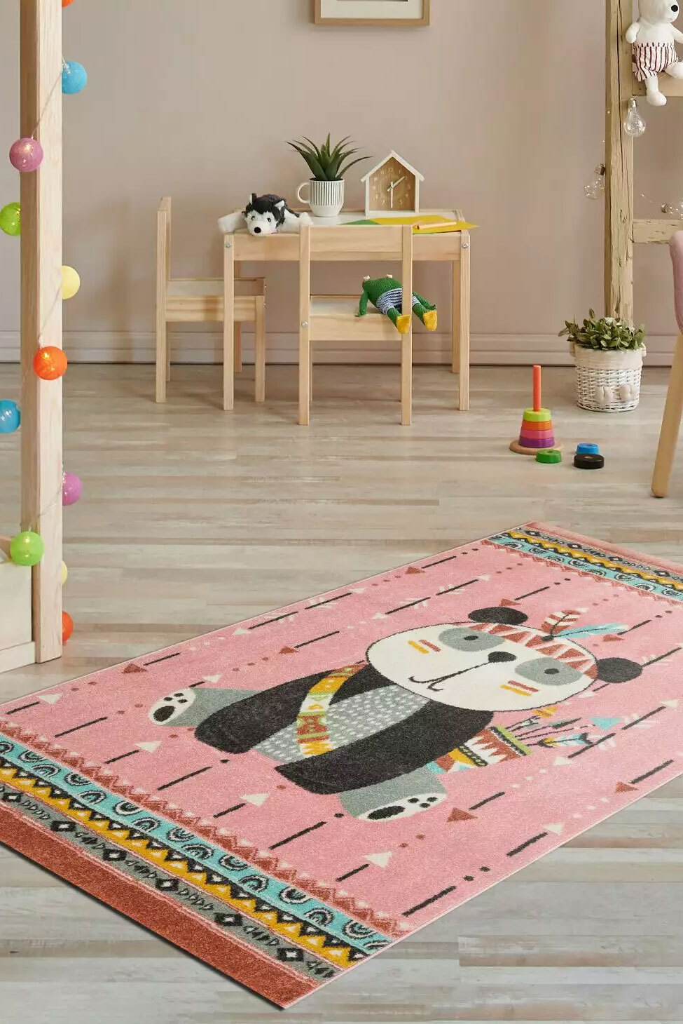 Candy Panda Bear Kids Rug(Size 170 x 120cm)