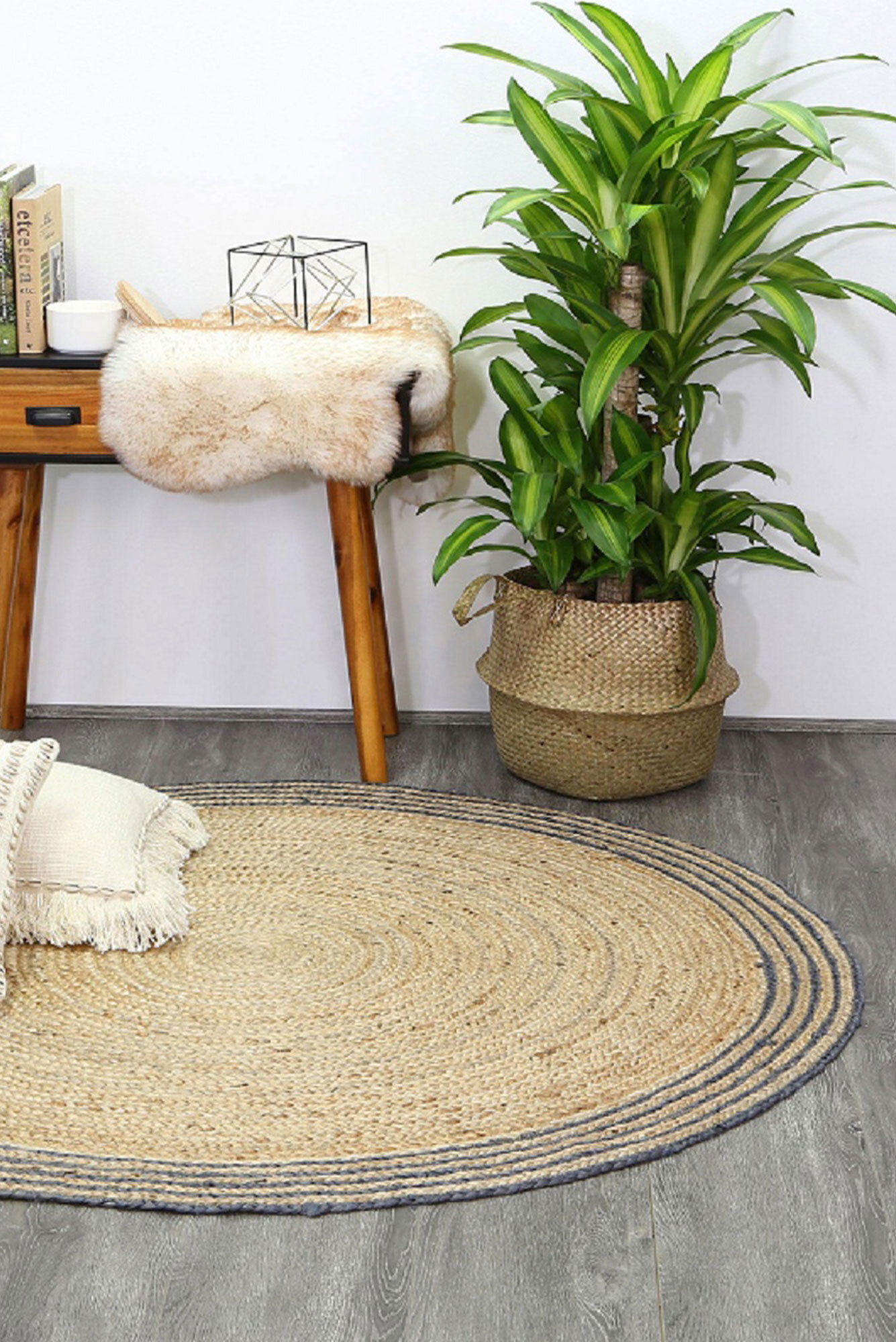 Large View Carmel Hand Woven Jute Rug(Size 150 x 150cm) ROUND