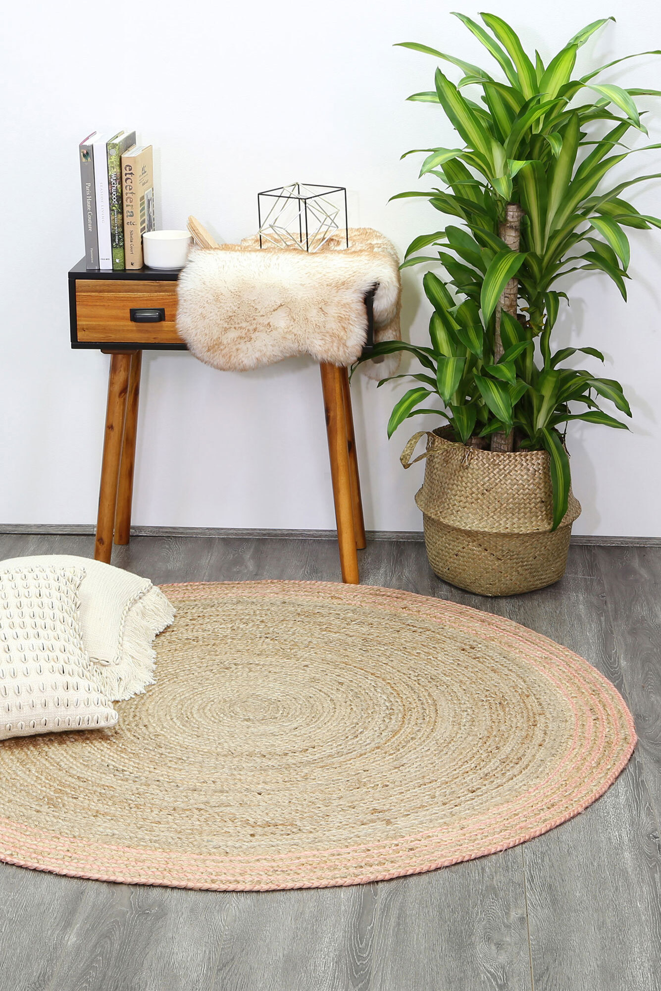 Large View Carmel Hand Woven Jute Rug(Size 150 x 150cm) ROUND