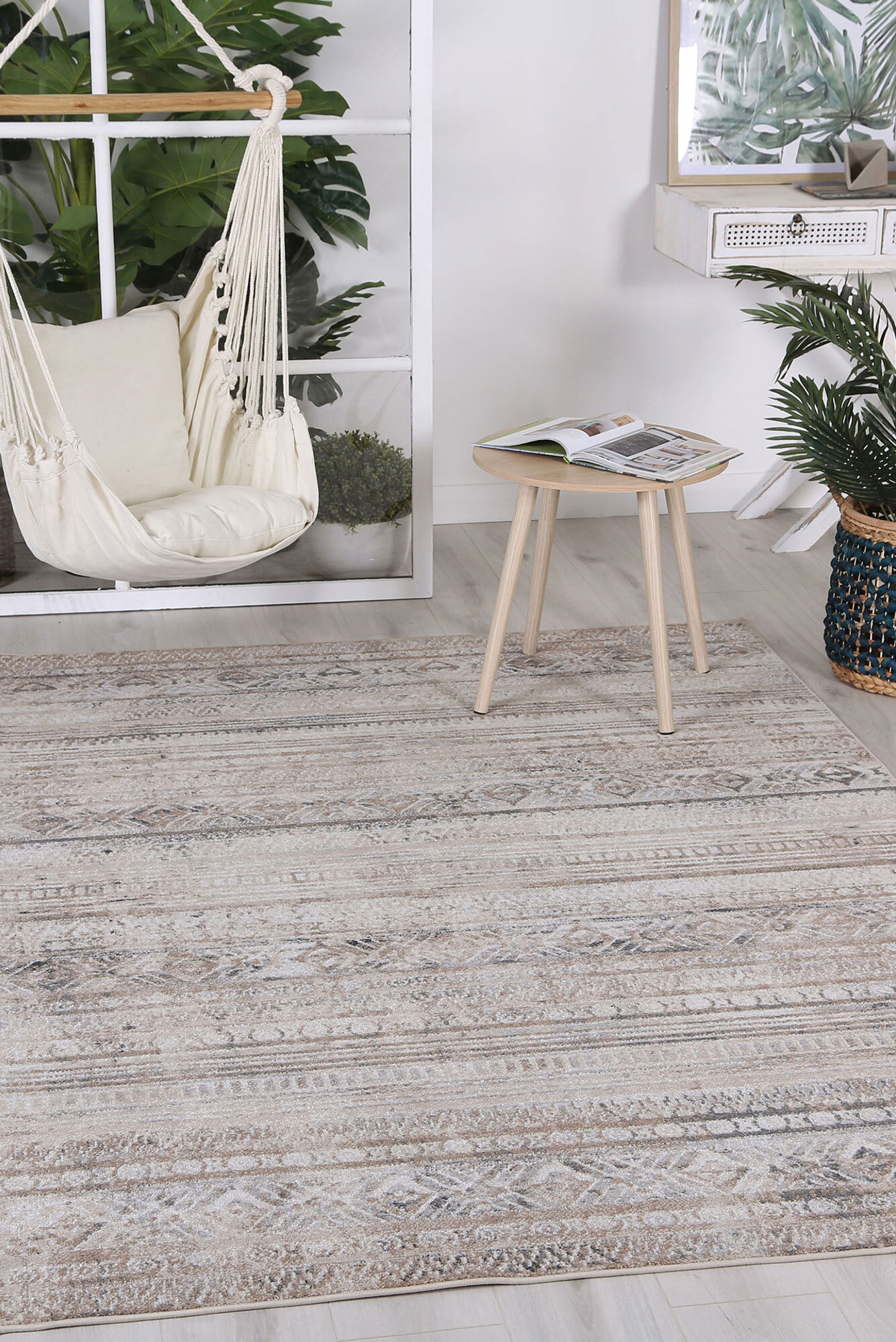 Large View Casa Striped Abstract Rug(Size 150 x 80cm)
