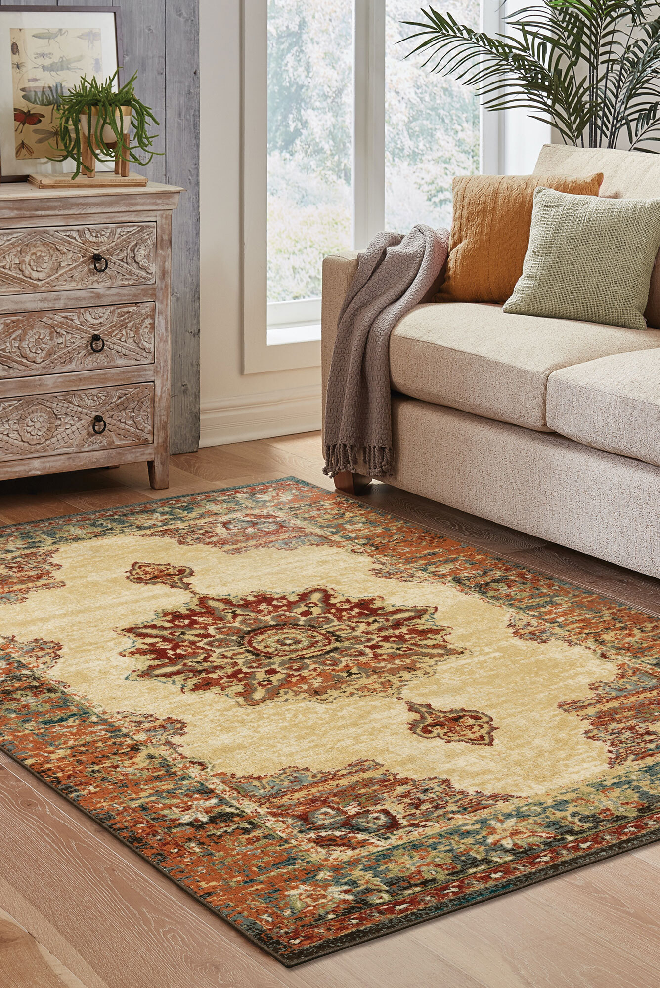 Caleb Transitional Medallion Rug(Size 220 x 150cm)