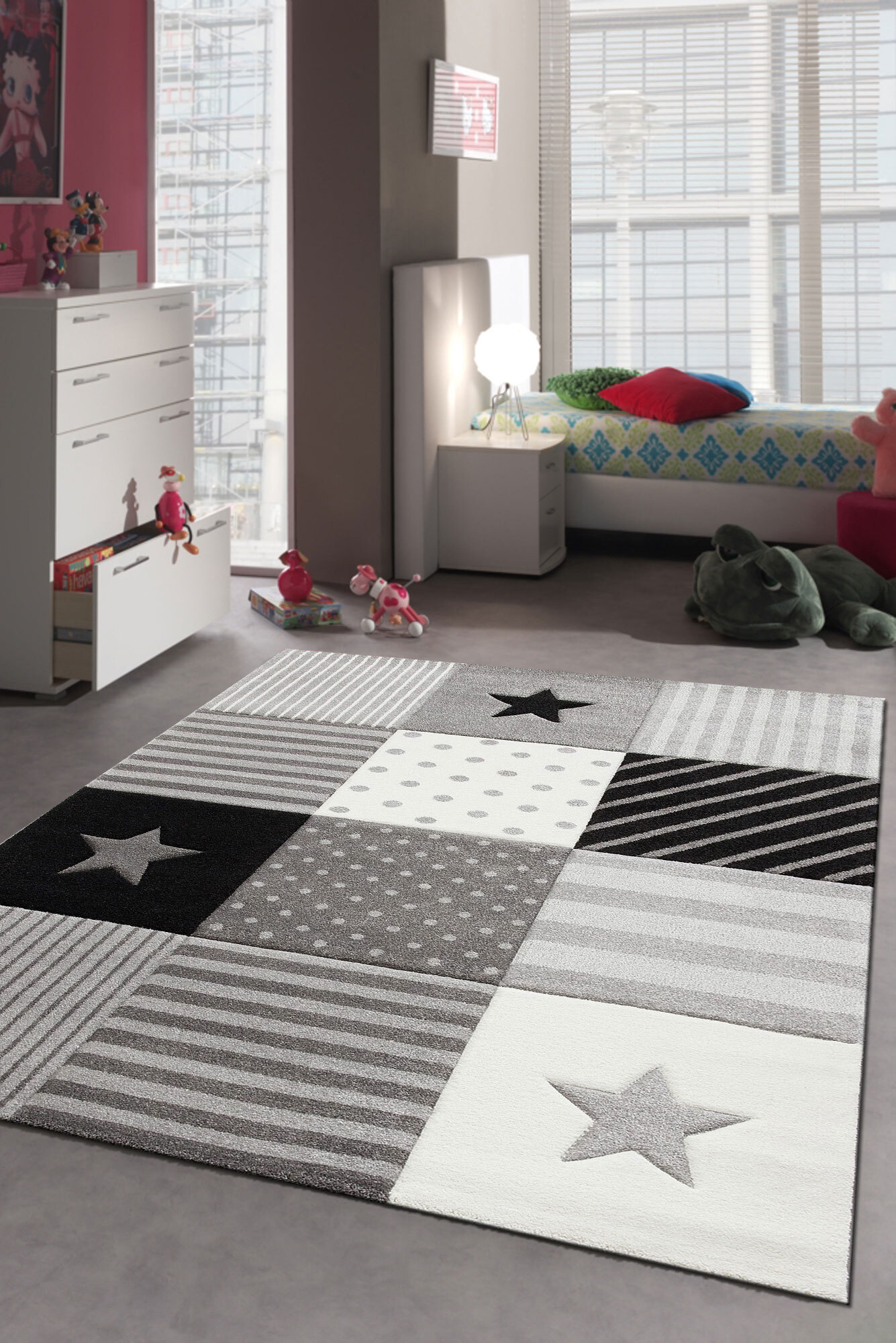 Charlie Square Pattern Kids Rug(Size 170 x 125cm)