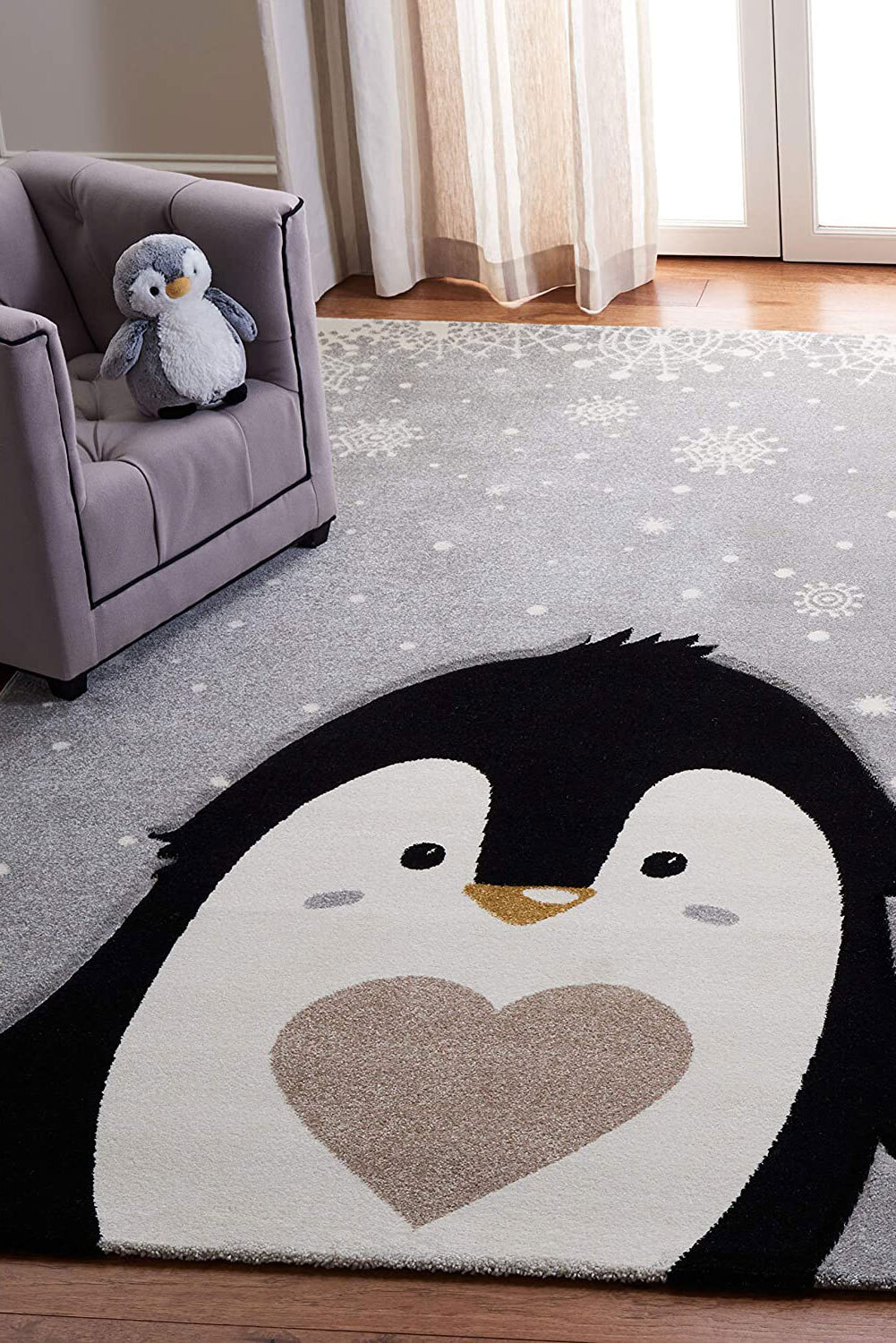 Charlie Carved Penguin Kids Rug(Size 170 x 125cm)