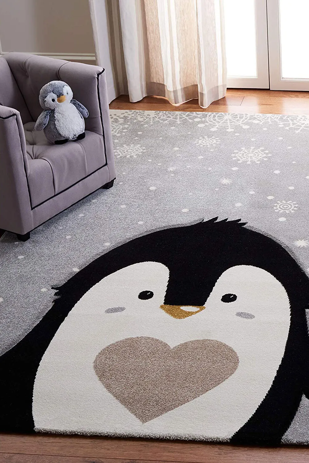 Charlie Carved Penguin Kids Rug(Size 170 x 125cm)