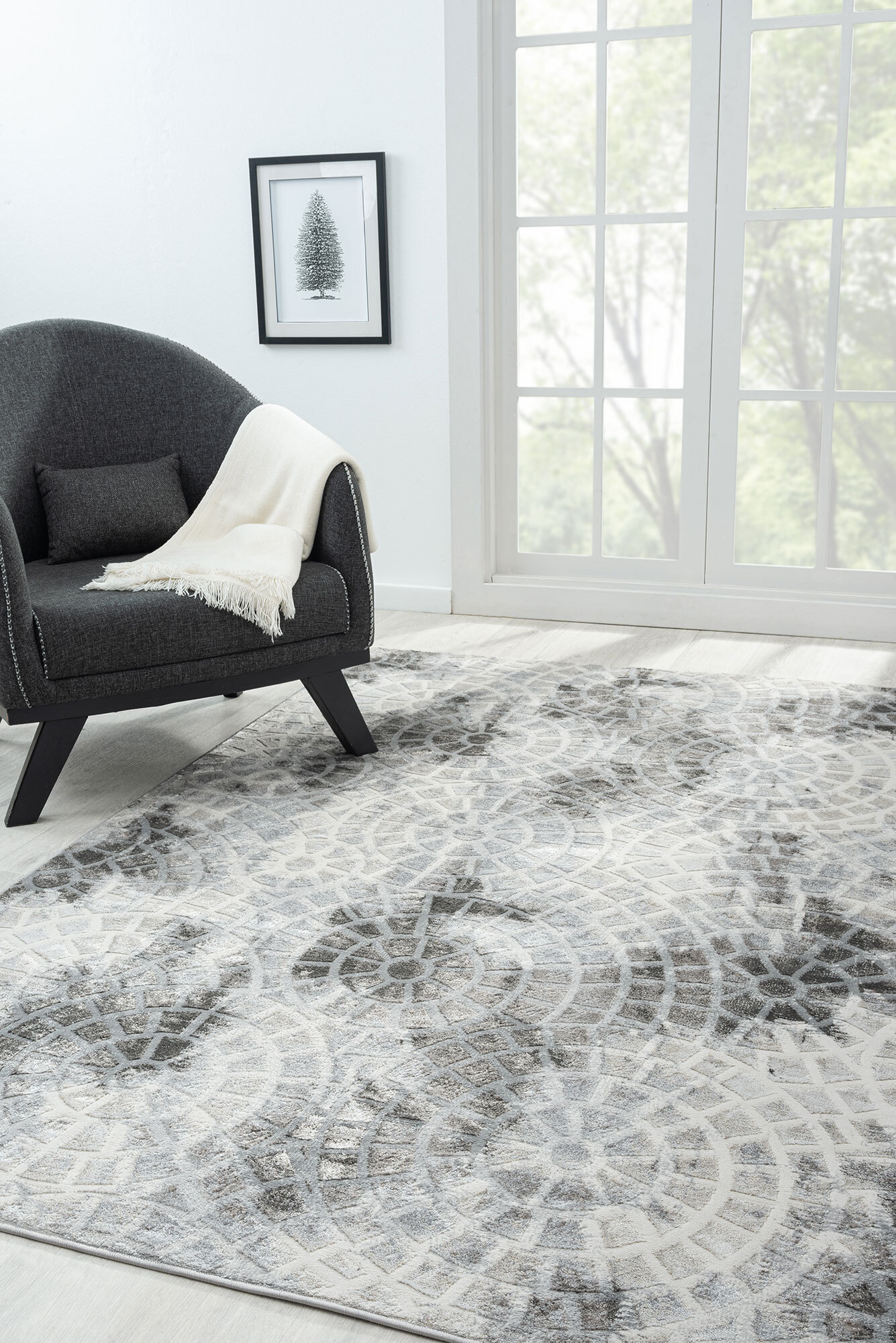 Cindy Transitional Abstract Rug(Size 180 x 120cm)