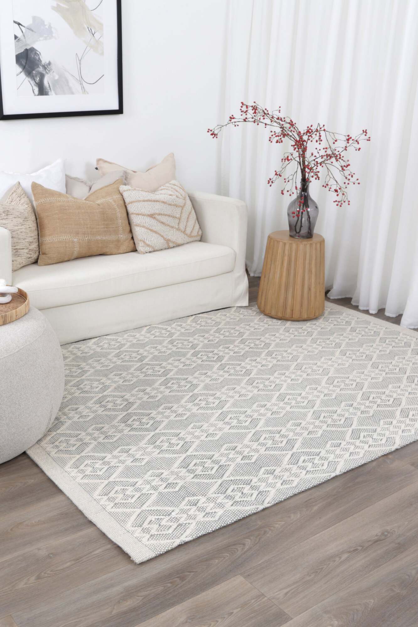 Large View Chea Geometric Wool Rug(Size 230 x 160cm)
