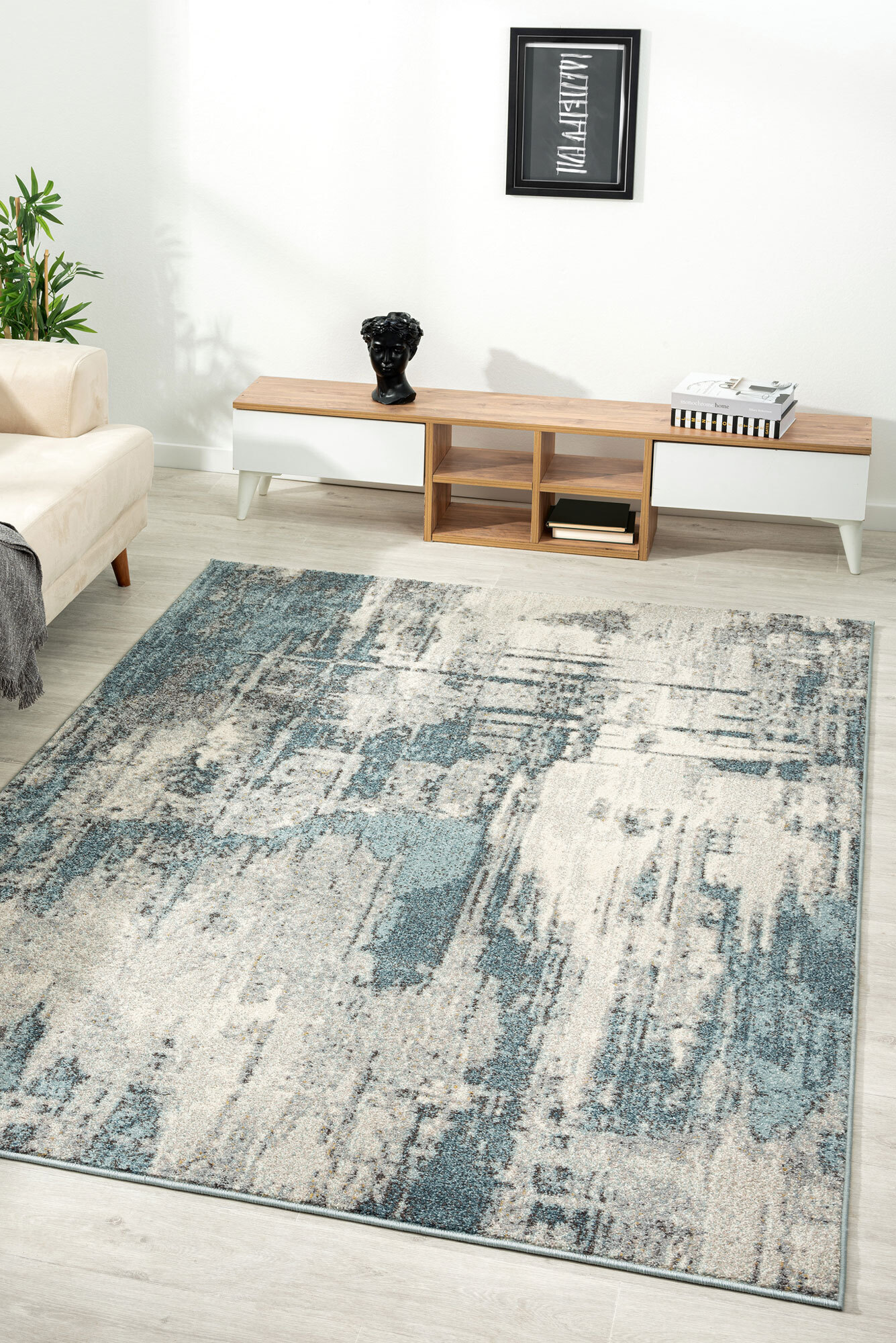 Cleo Abstract Rug Blue Rugs 30 Day Returns