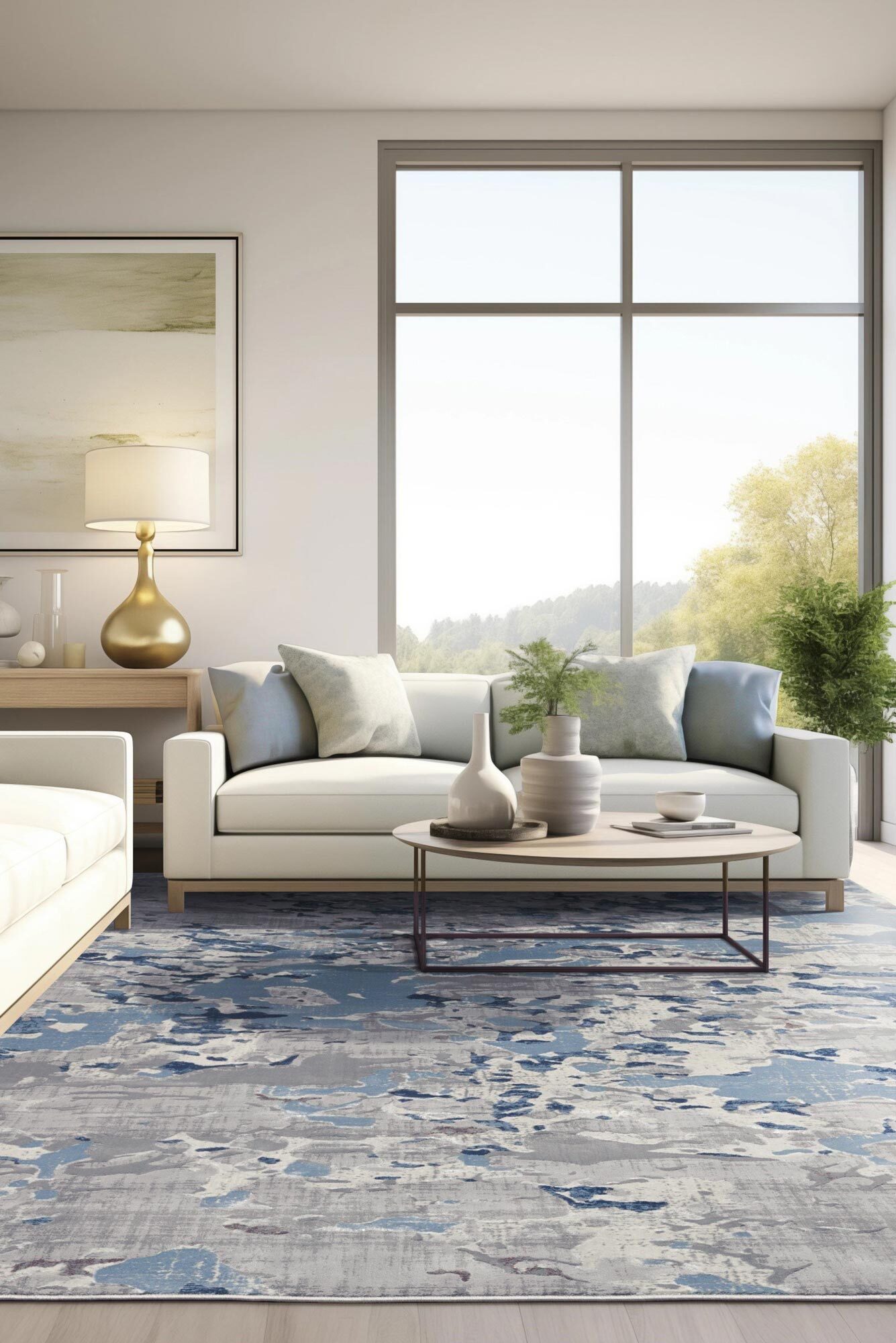 Large View Cloud Modern Abstract Rug(Size 330 x 240cm)