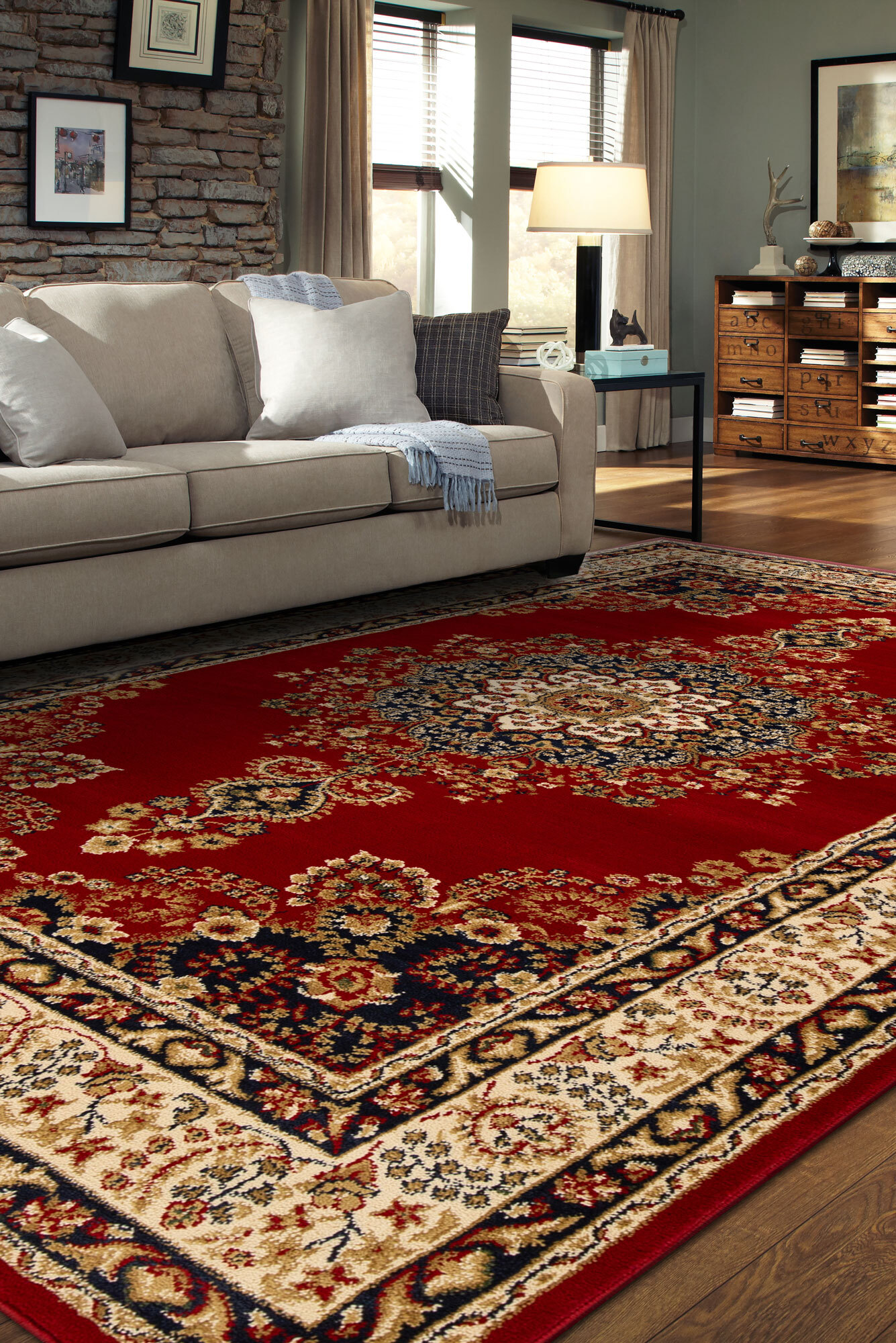 Large View Coen Traditional Medallion Rug(Size 170 x 120cm)