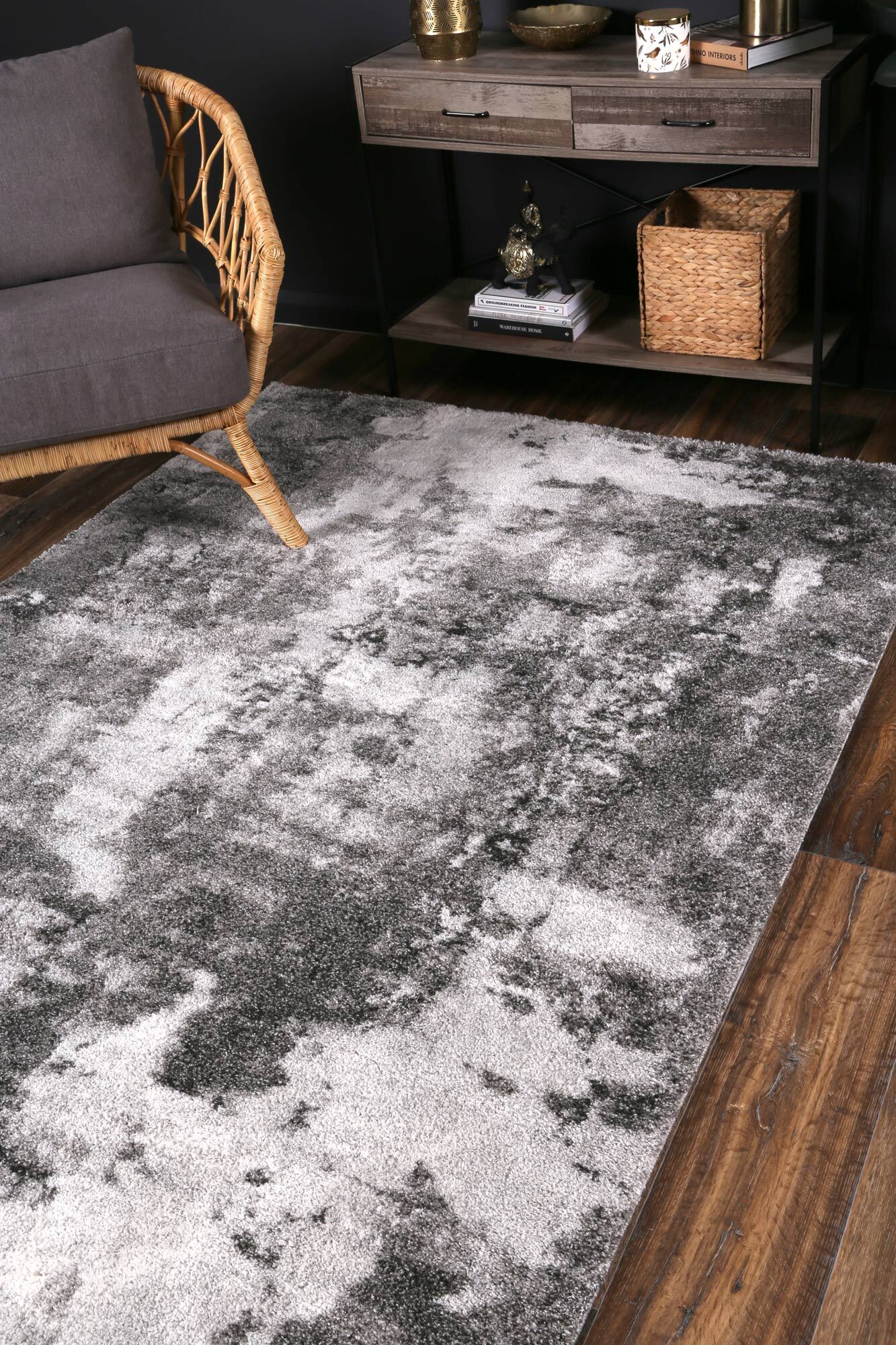Cole Grey Abstract Rug
