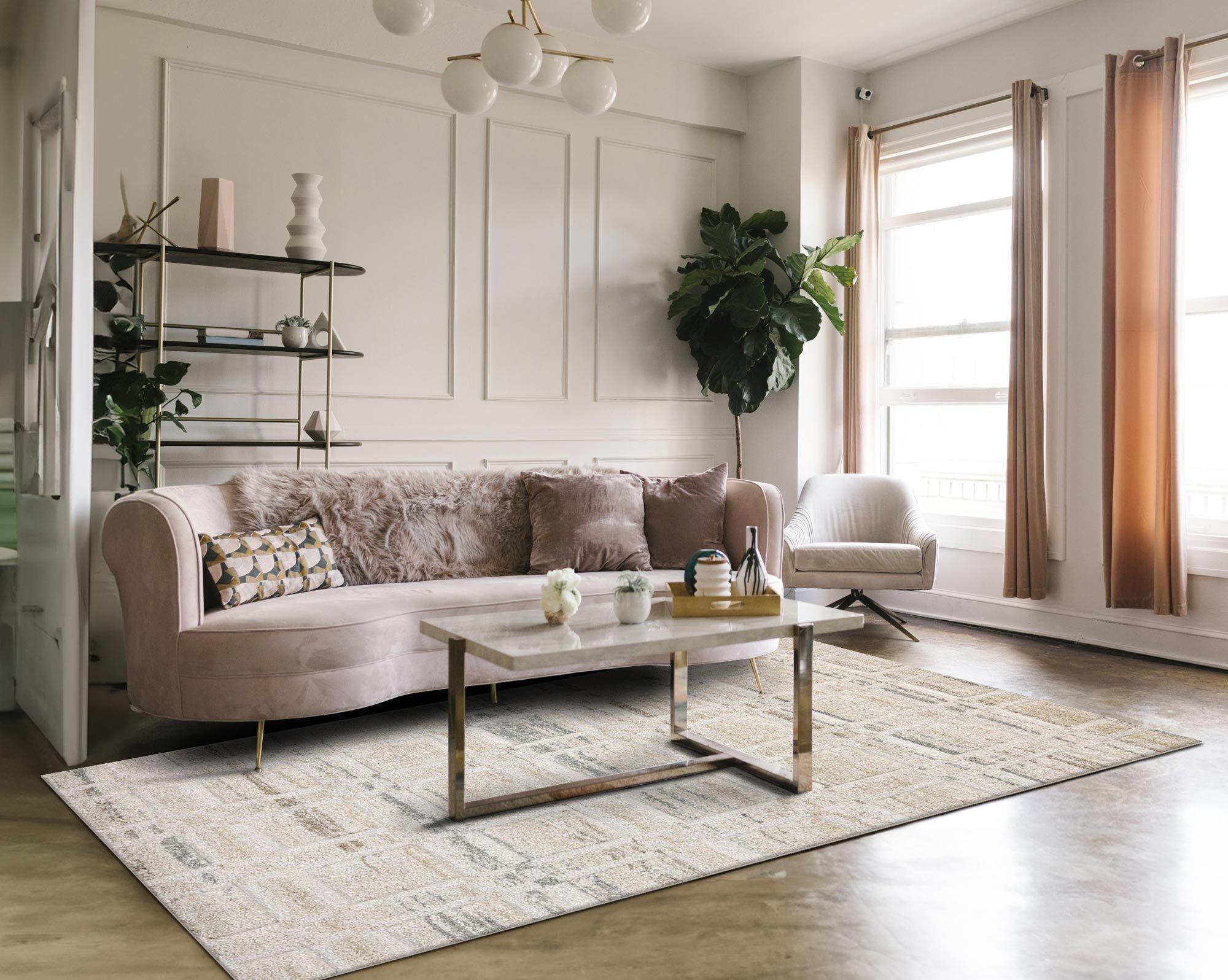 Large View Cremona Modern Carved Rug