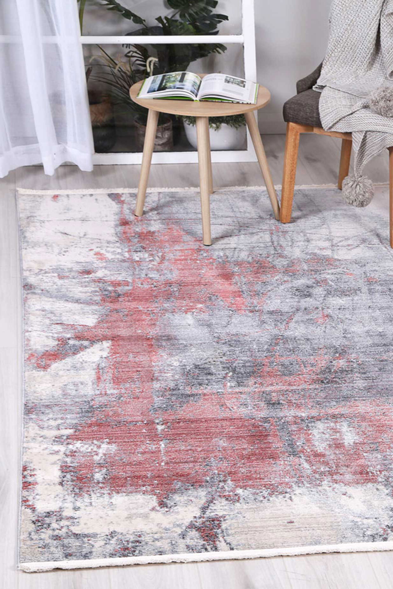 Darra Modern Red Abstract Rug(Size 290 x 200cm)