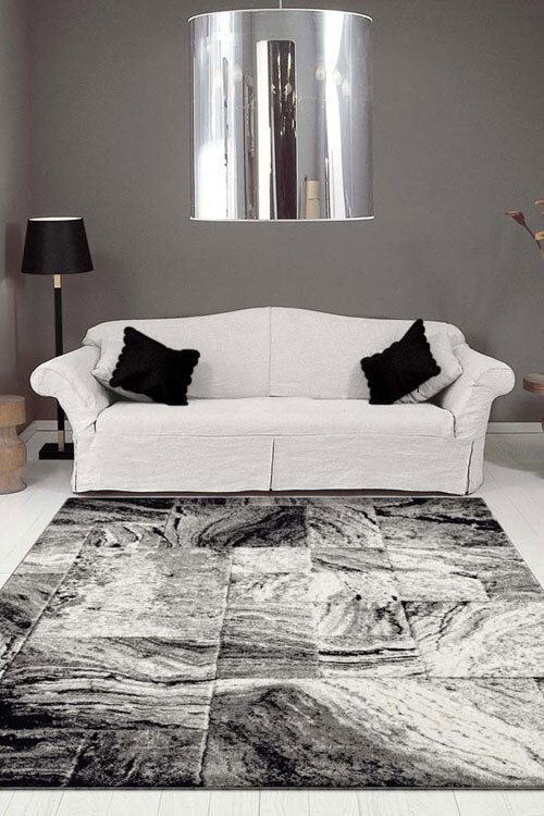 David Black Marble Pattern Rug(Size 170 x 120cm)