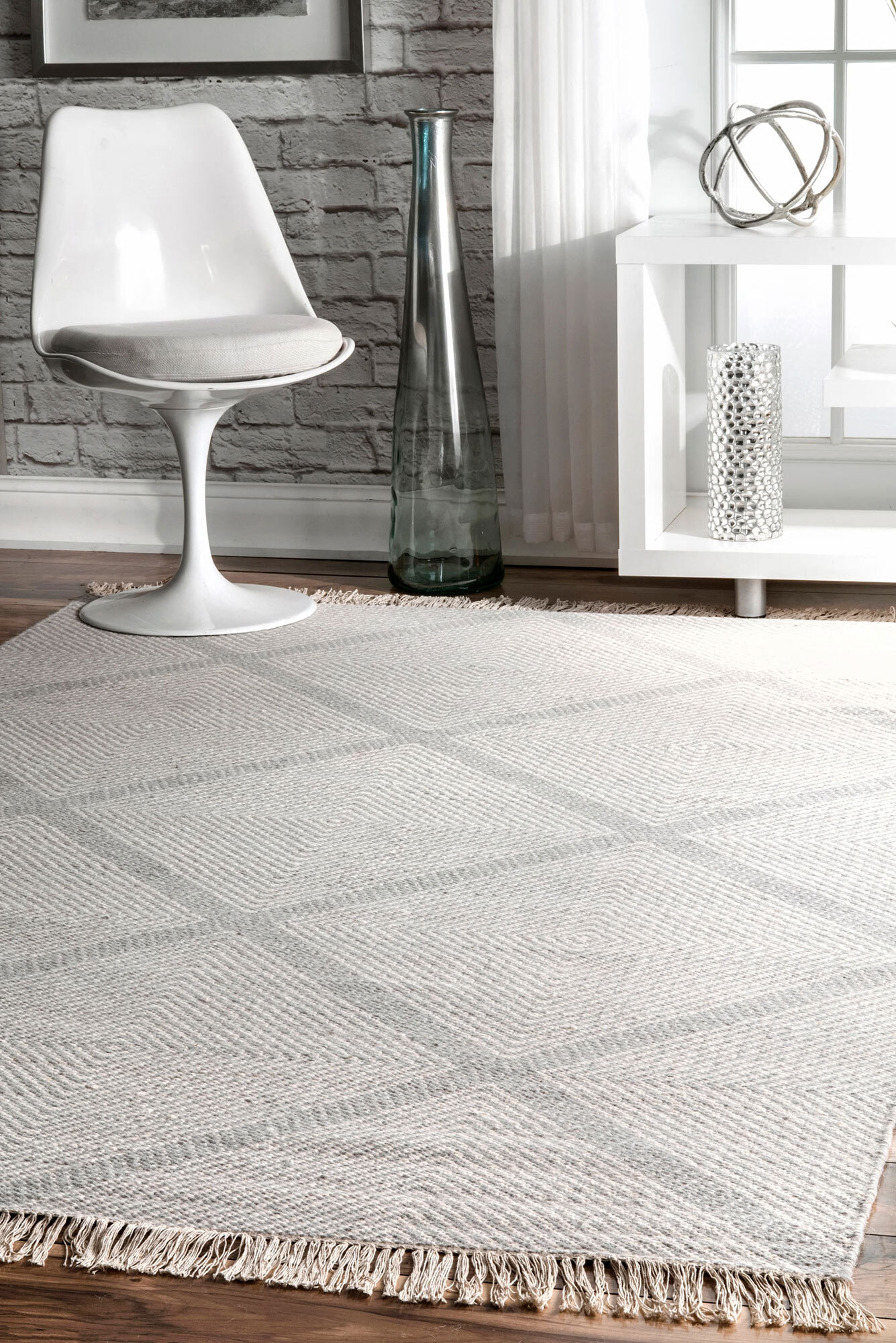 Dhurrie Diamond Pattern Rug(Size 220 x 150cm)