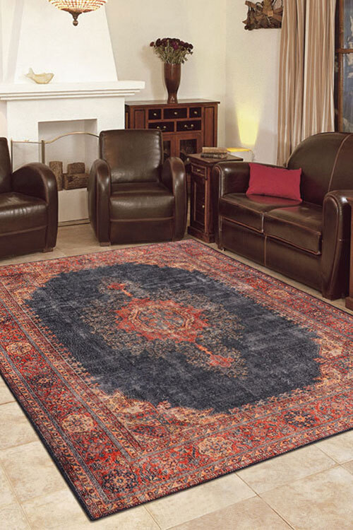 Diva Classic Navy Overdyed Rug(Size 180 x 115cm)