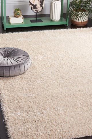 Dream Plain Beige Shaggy Rug(Size 170 x 120cm)