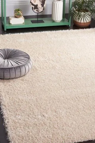 Dream Plain Beige Shaggy Rug(Size 270 x 180cm)