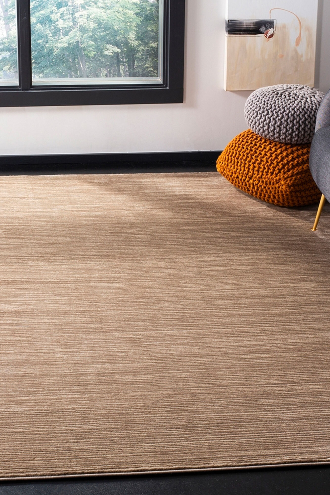 Large View Domani Modern Plain Brown Rug(Size 170 x 120cm)