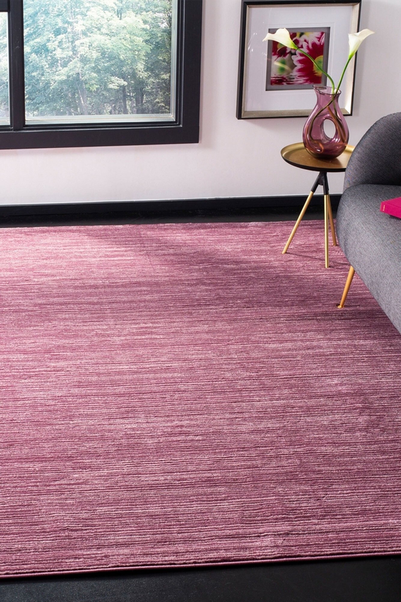 Large View Domani Modern Plain Violet Rug(Size 170 x 120cm)