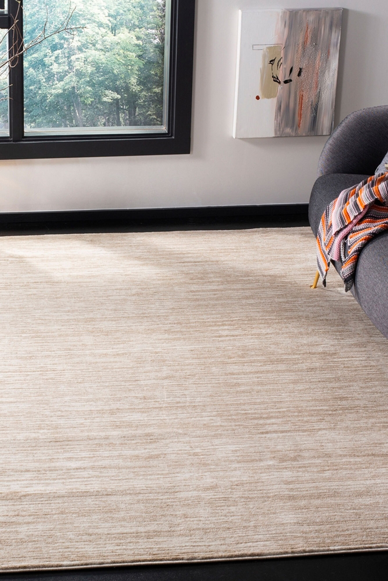 Domani Modern Plain White Rug(Size 170 x 120cm)