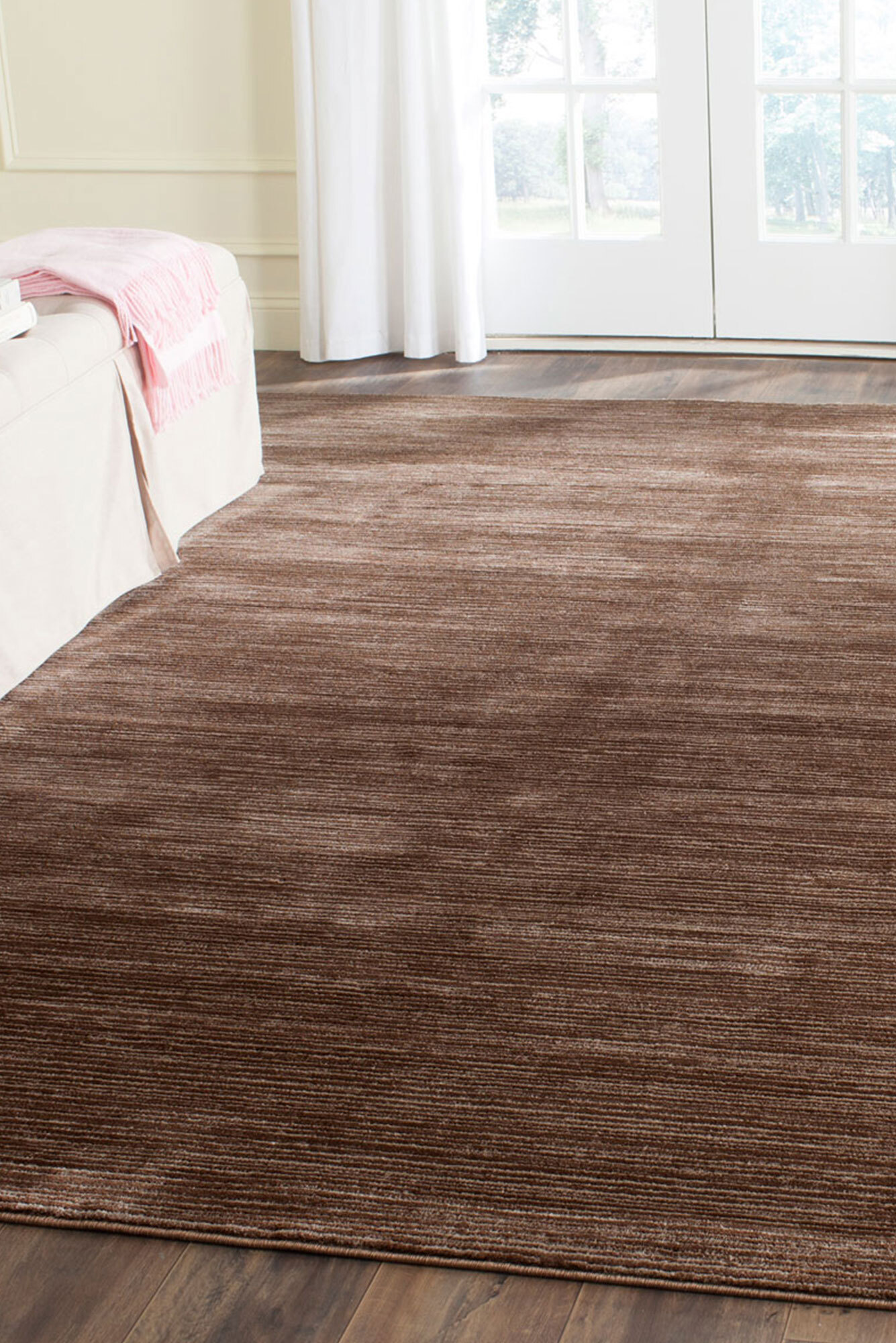 Domani Modern Plain Brown Rug(Size 240 x 80cm) RUNNER