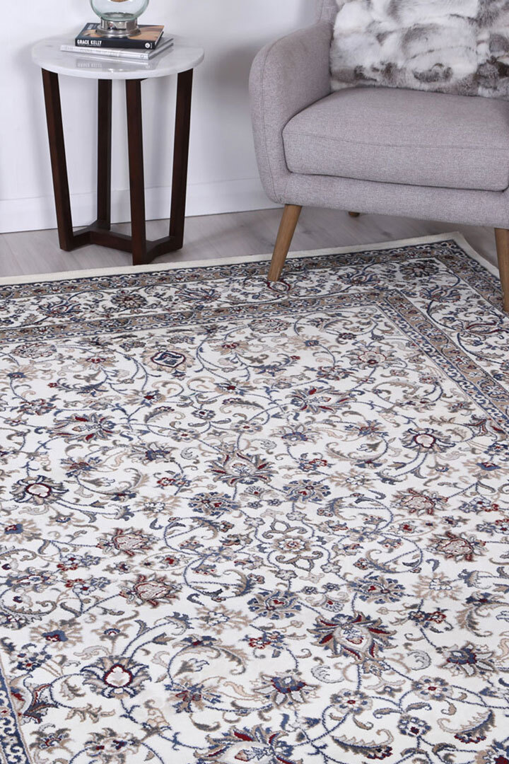 Large View Domenico Floral Border Rug(Size 170 x 120cm)