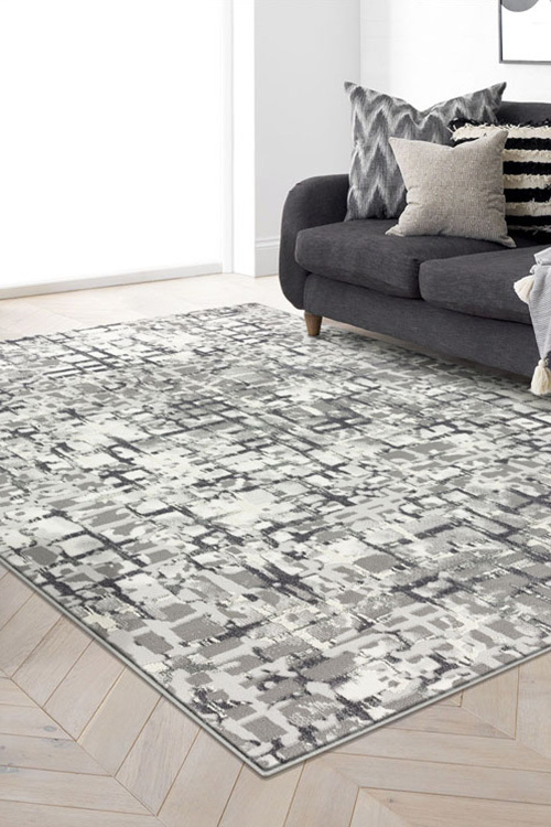 Large View Dylan Grey Contemporary Rug(Size 170 x 120cm)