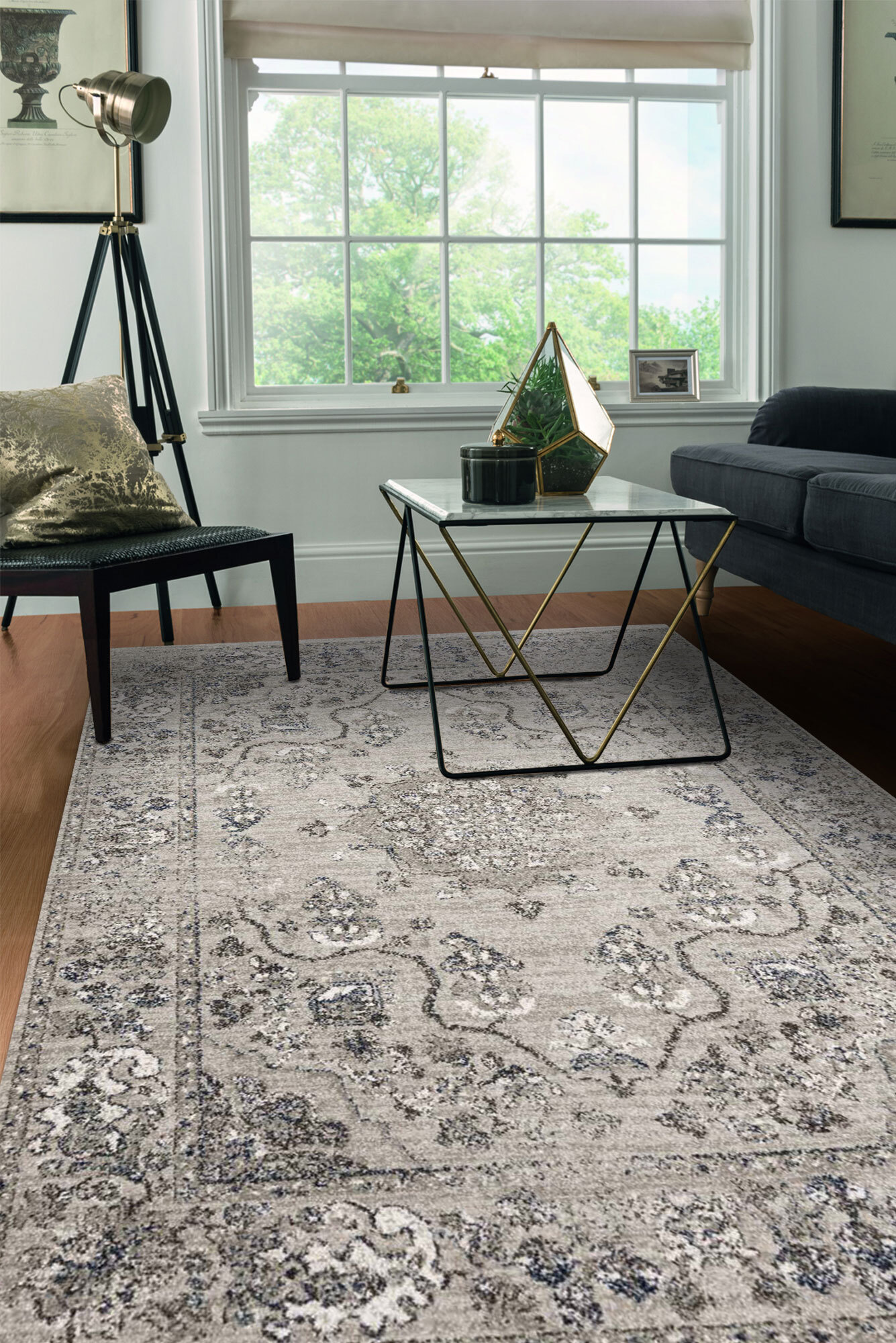 Large View Erin Traditional Medallion Rug(Size 170 x 120cm)