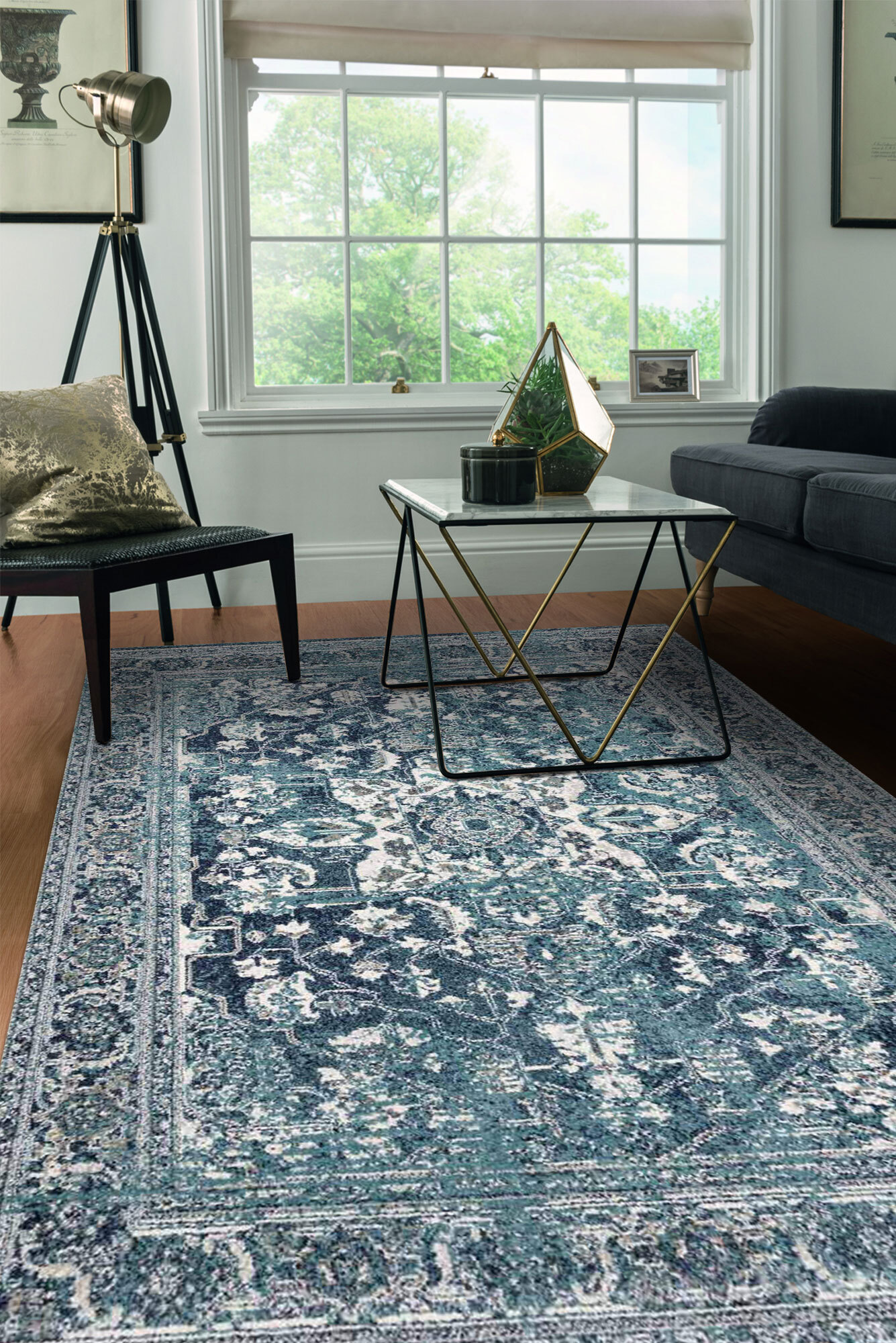 Large View Erin Traditional Medallion Rug(Size 170 x 120cm)