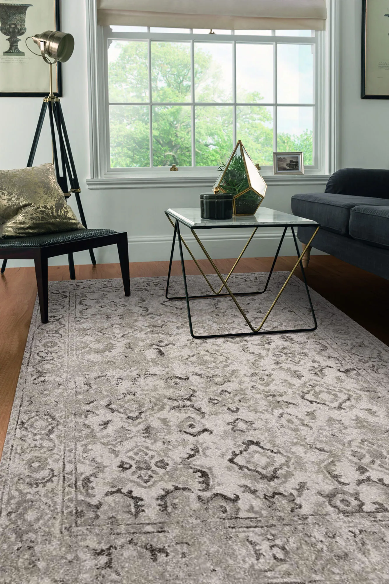 Erin Brown Classic Transitional Rug(Size 170 x 120cm)