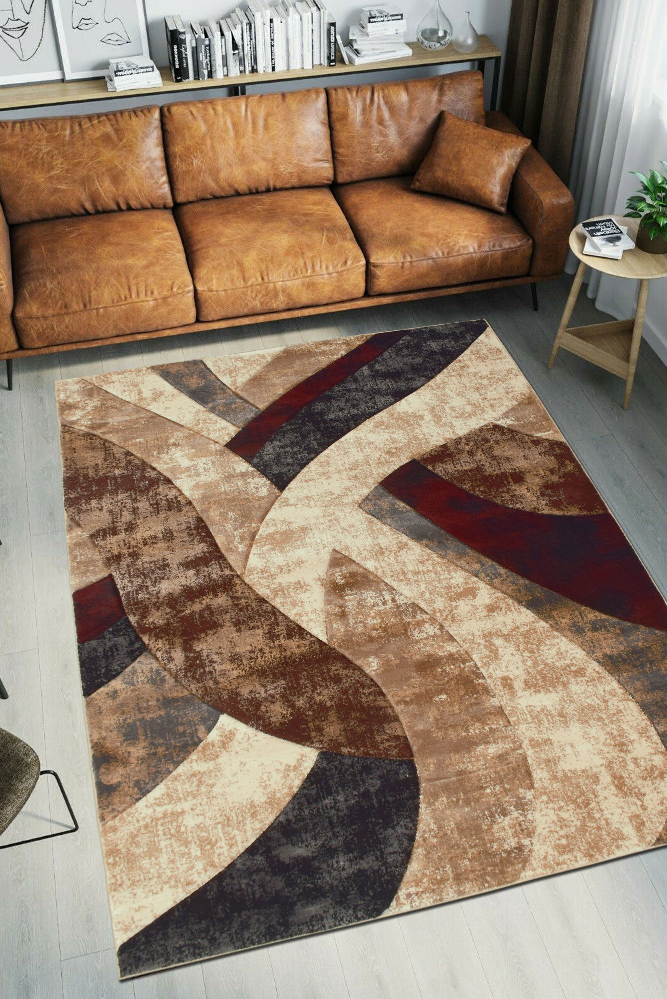 Large View Eliza Carved Modern Wavy Rug(Size 170 x 120cm)
