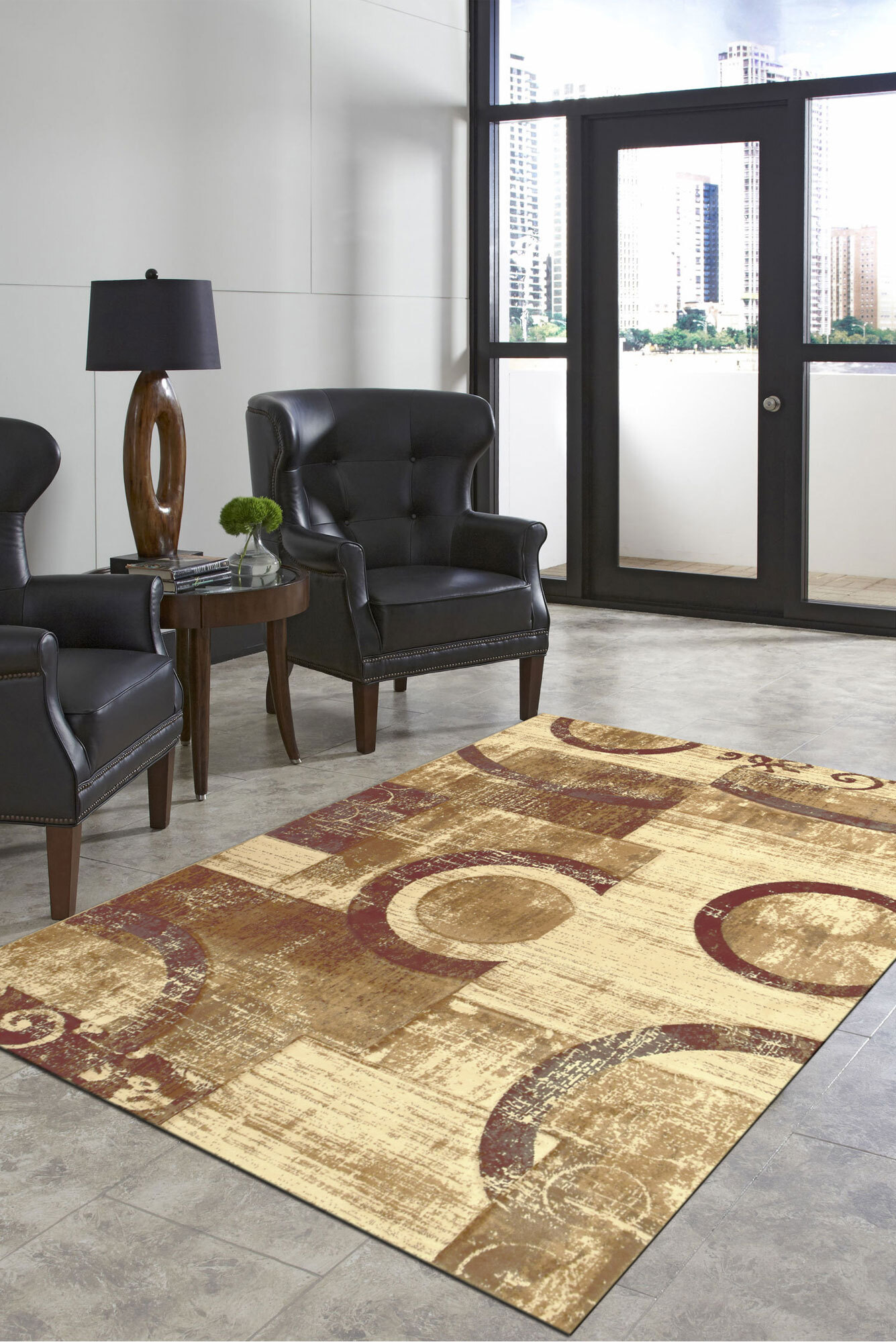 Large View Eliza Modern Geometric Rug(Size 170 x 120cm)