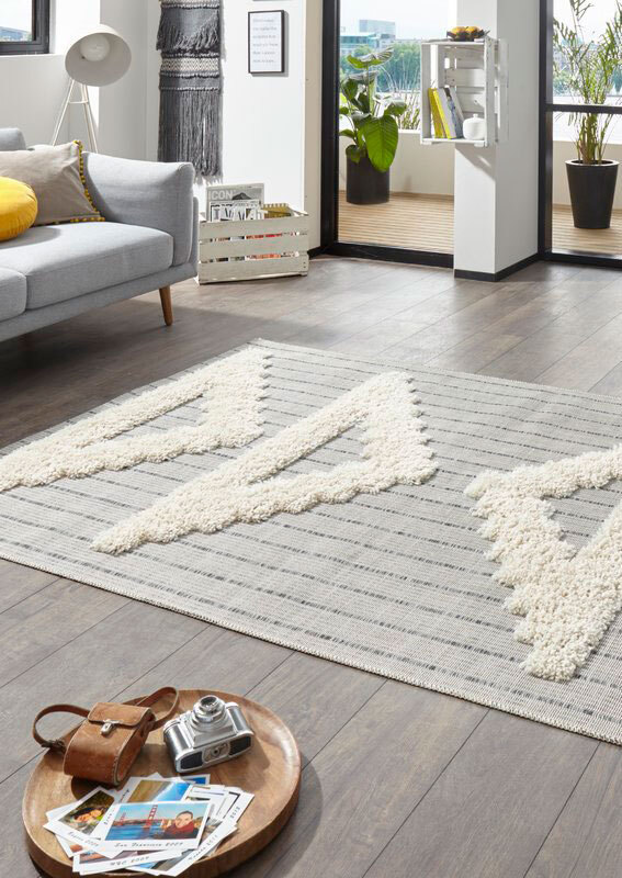 Large View Evan Multi Texture Geometric Rug(Size 230 x 160cm)