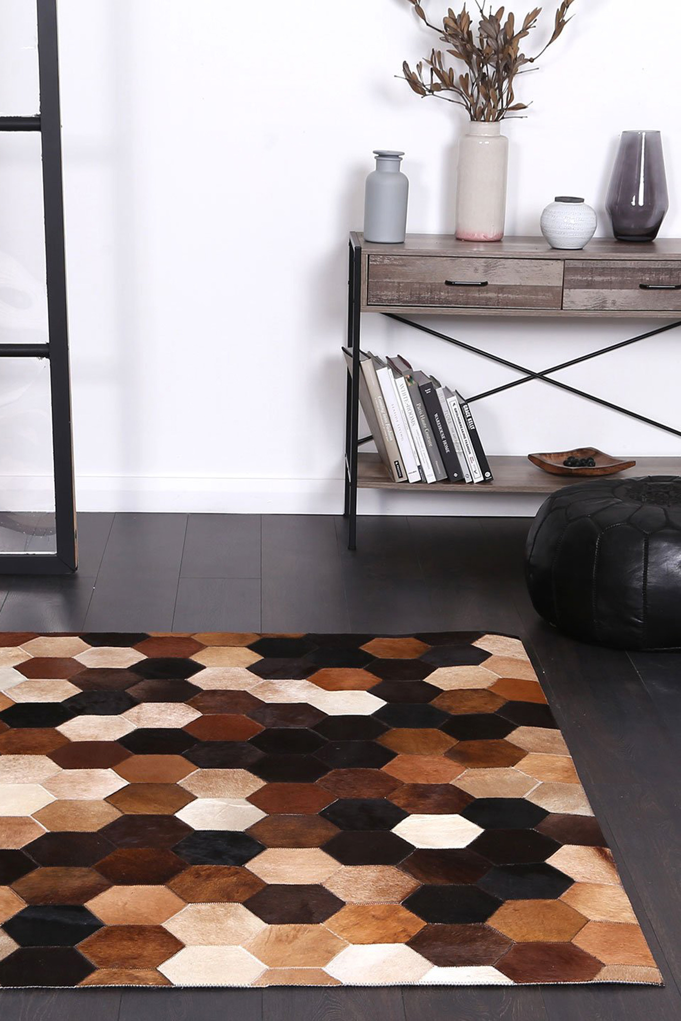 Large View Elena Cow Hide Leather Rug(Size 230 x 160cm)