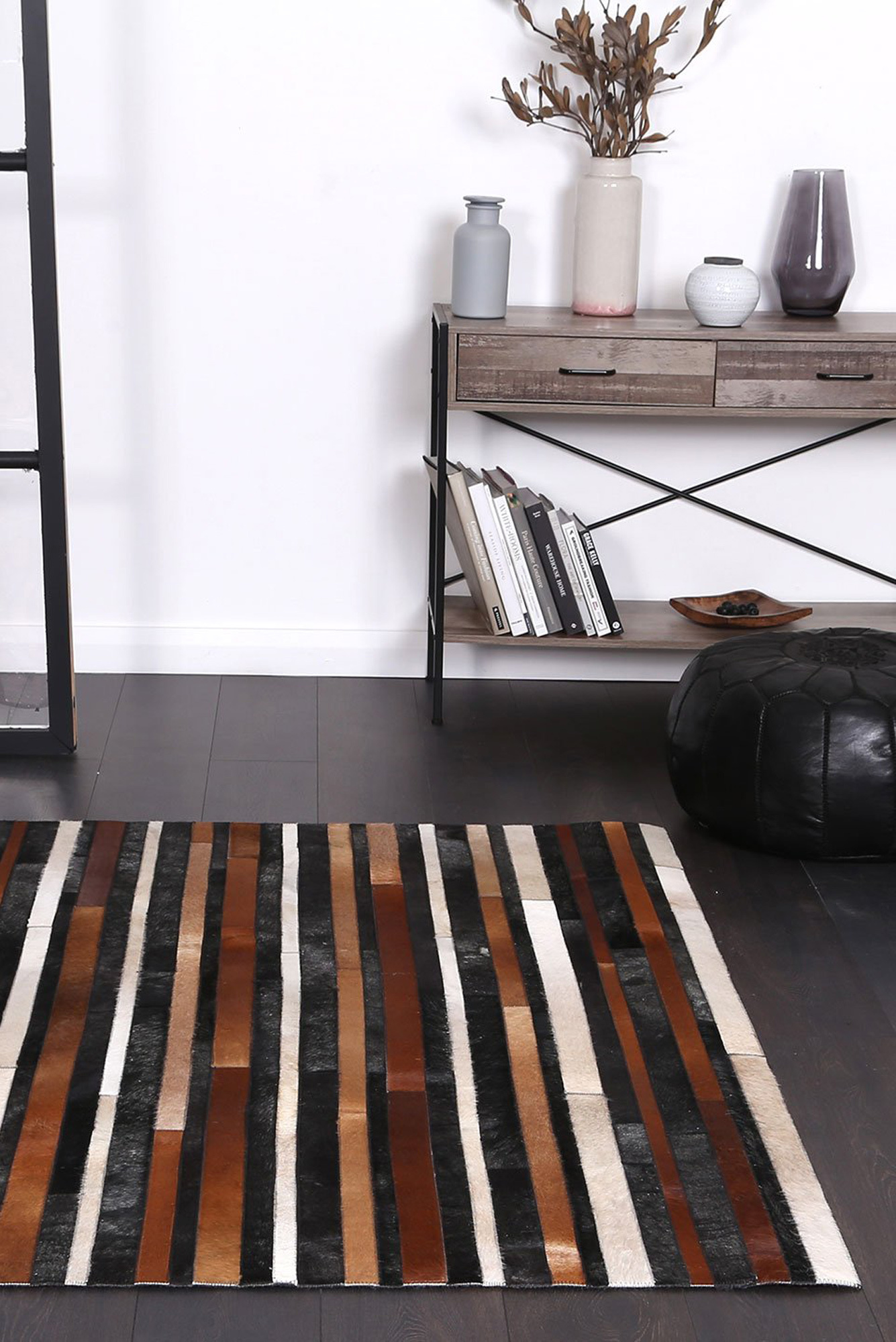Large View Elena Cow Hide Leather Rug(Size 230 x 160cm)
