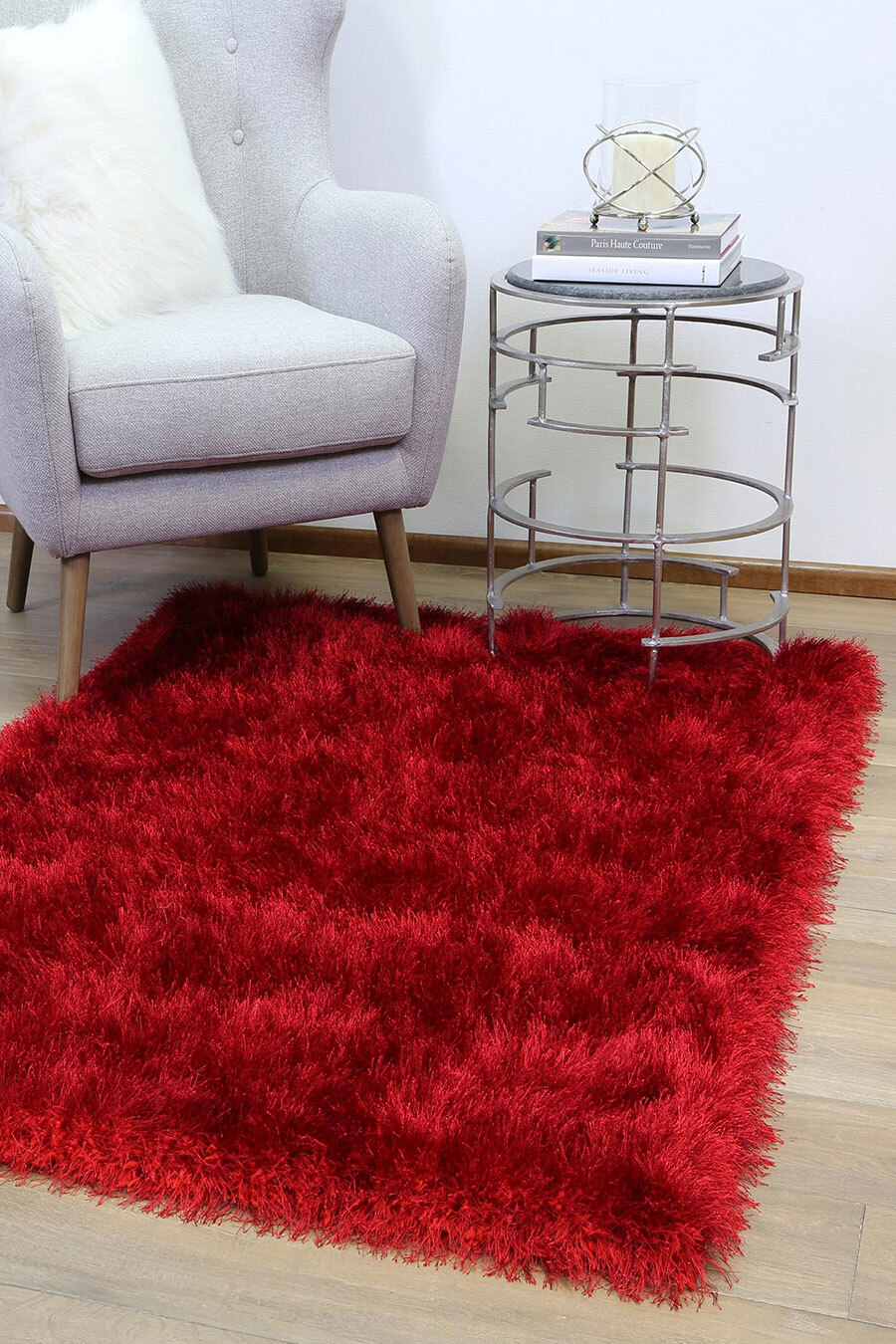 Large View Elisa Silky Soft Shaggy Rug(Size 170 x 120cm)