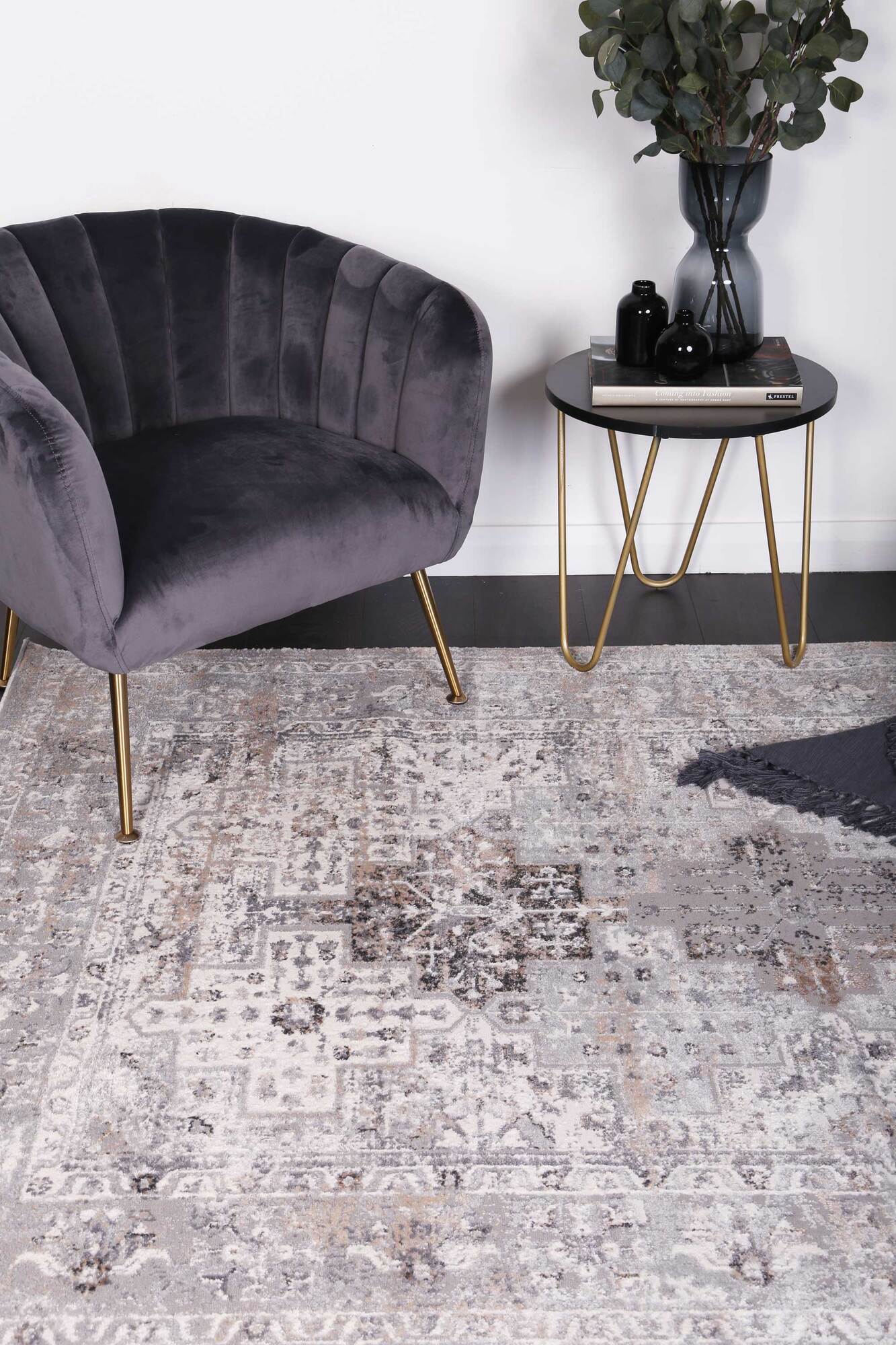 Elvis Grey Transitional Classic Rug(Size 230 x 160cm)