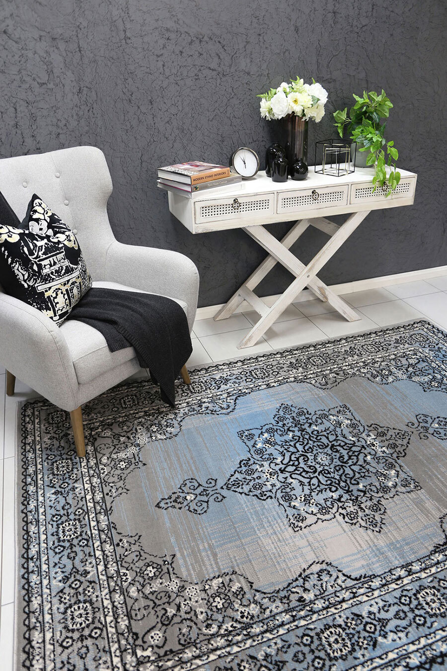 Emma Medallion Rug Blue Rugs Flexible Payments