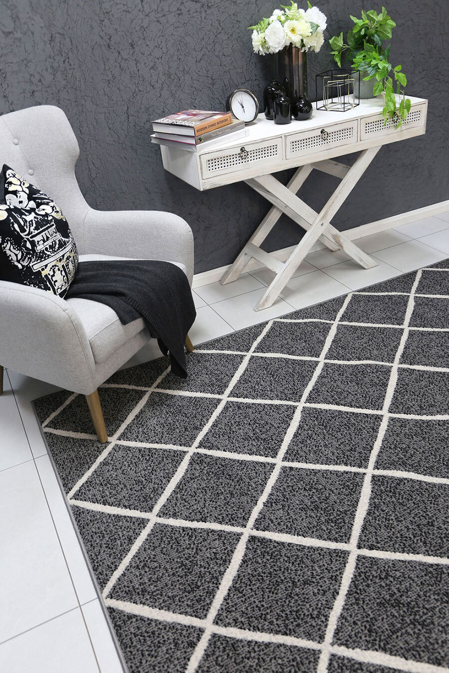 Large View Emma Modern Trellis Rug(Size 230 x 160cm)