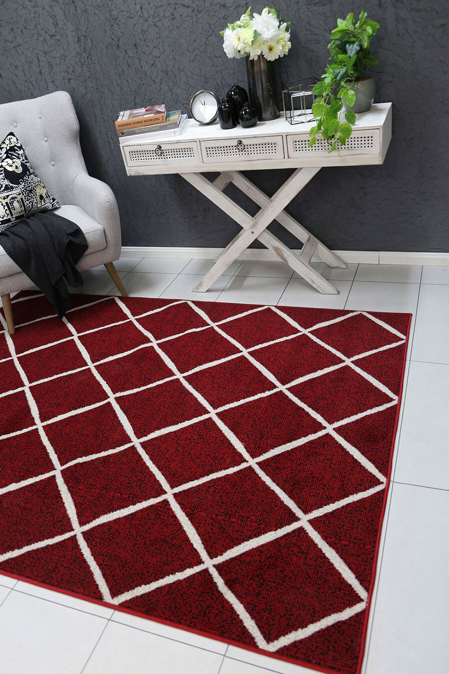 Large View Emma Modern Trellis Rug(Size 230 x 160cm)