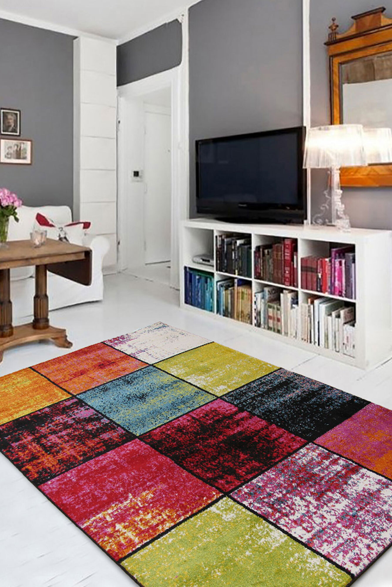 Large View Ellen Modern Square Pattern Rug(Size 270 x 180cm)