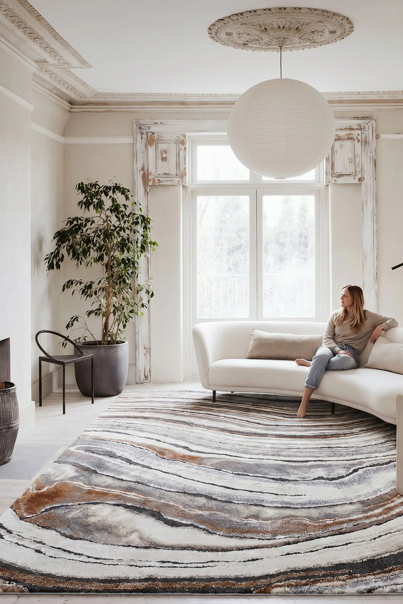 Fantasy Modern Marble Rug(Size 230 x 160cm)