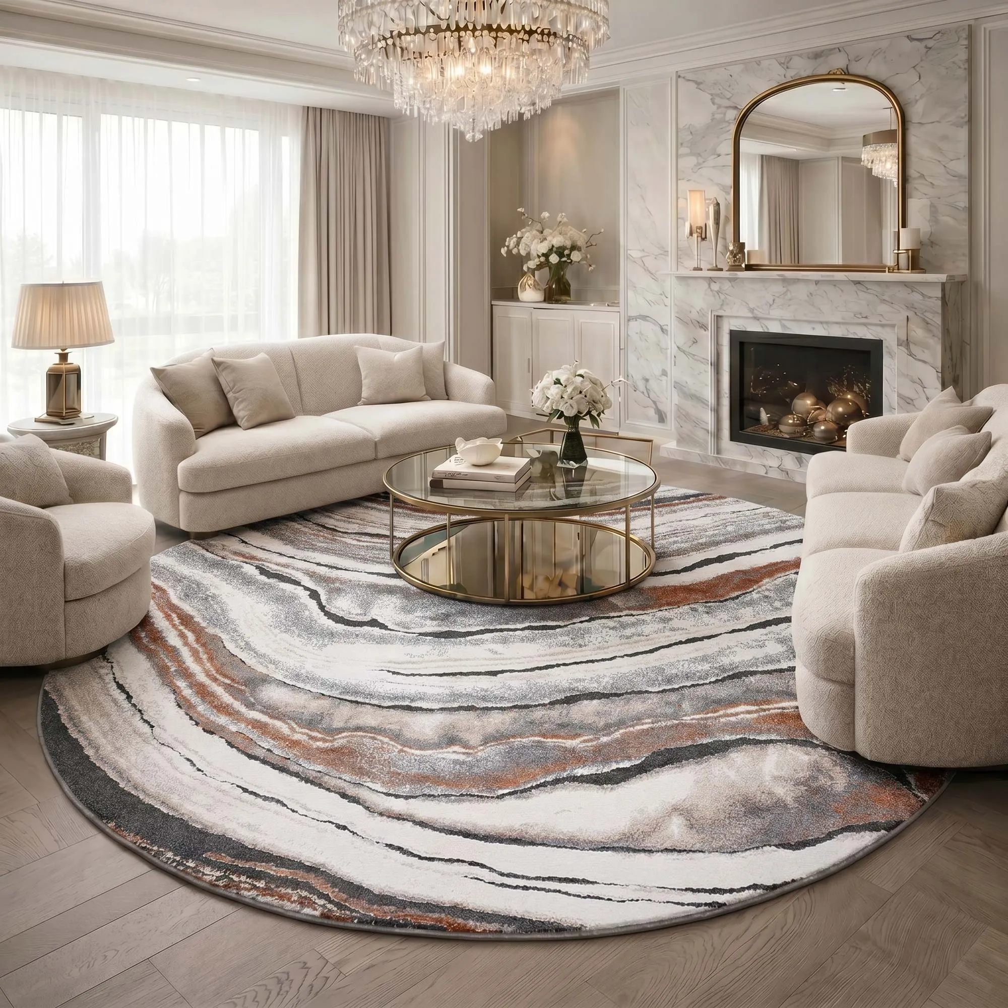 Fantasy Modern Marble Rug