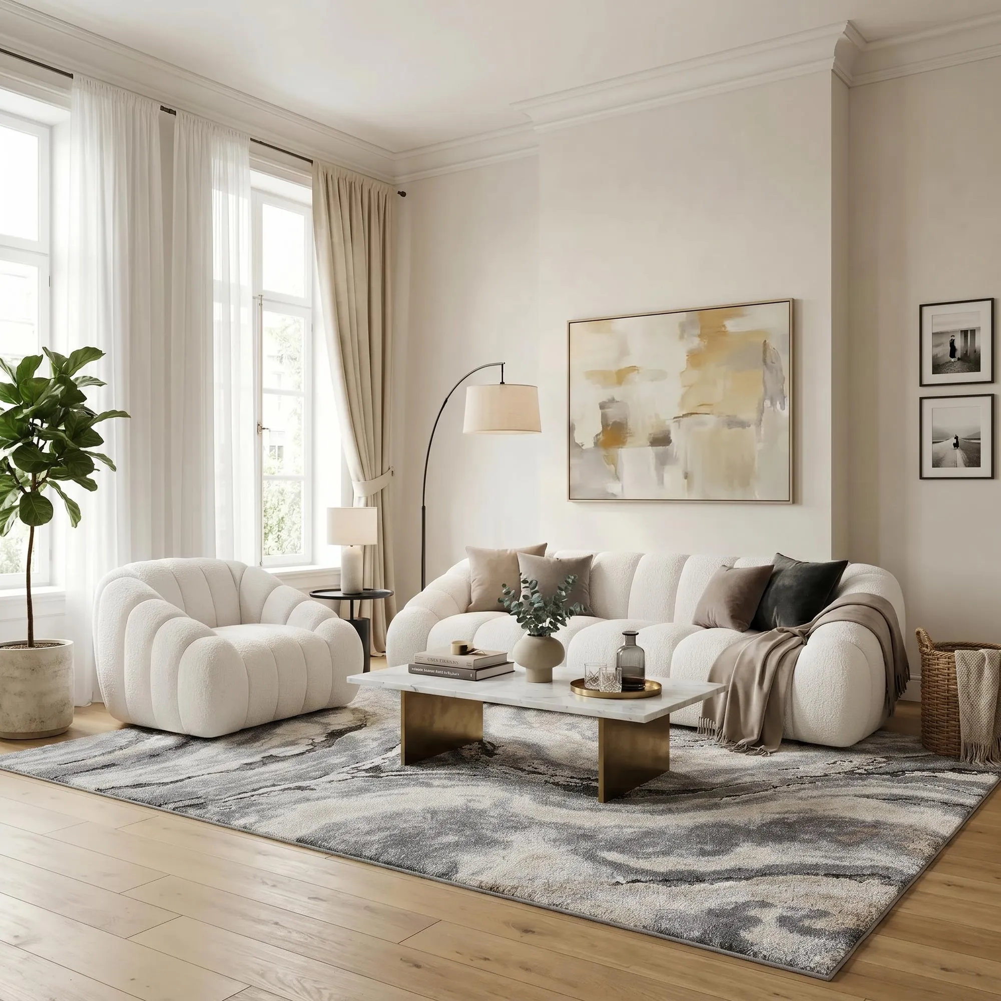 Fantasy Modern Marble Rug