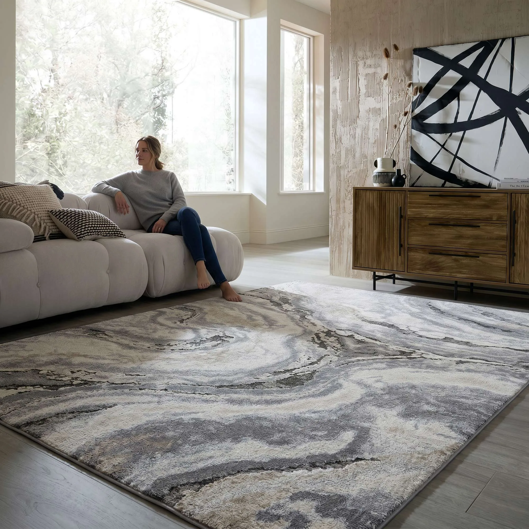 Fantasy Modern Marble Rug