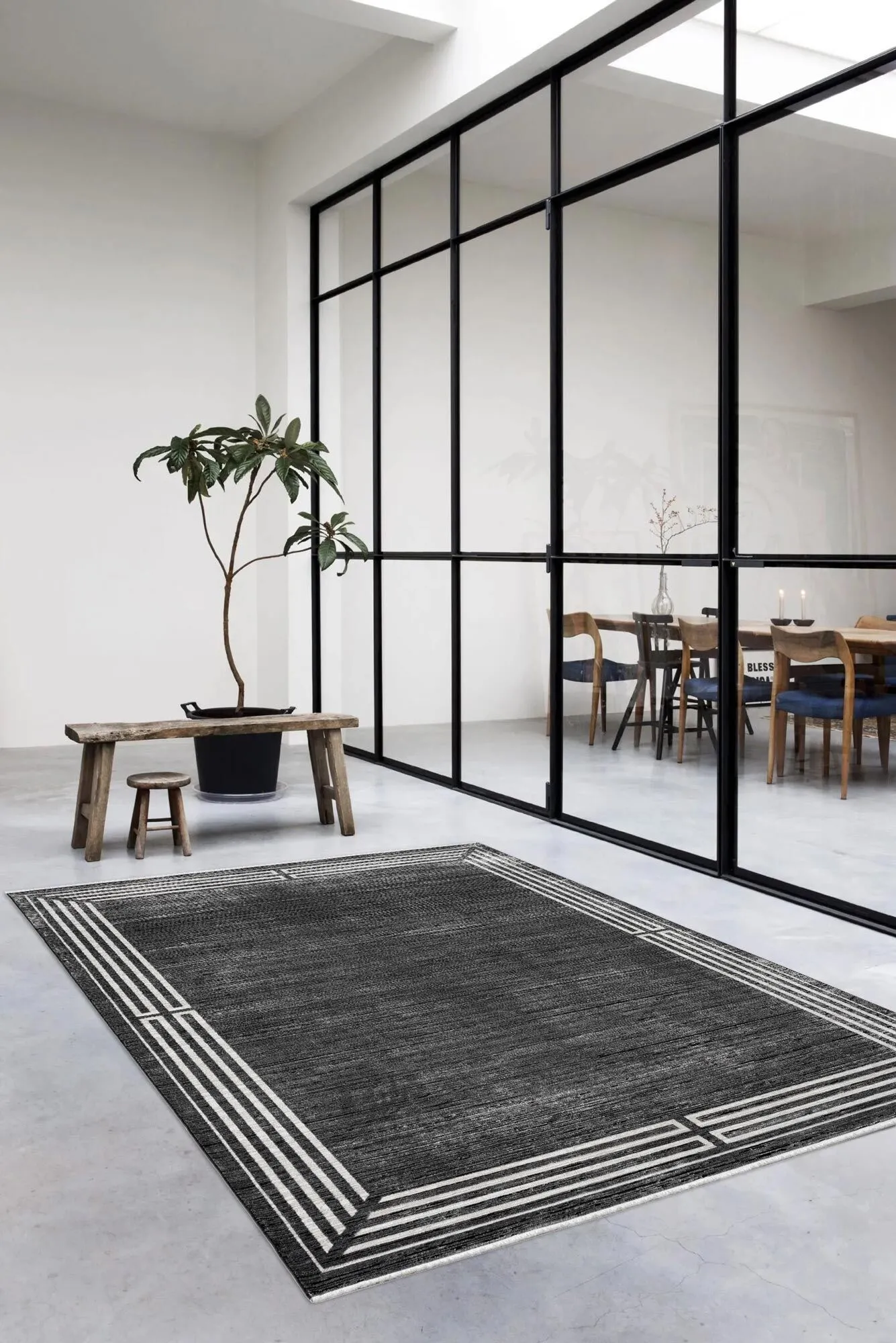 Large View Fendi Plain Border Rug(Size 230 x 160cm)